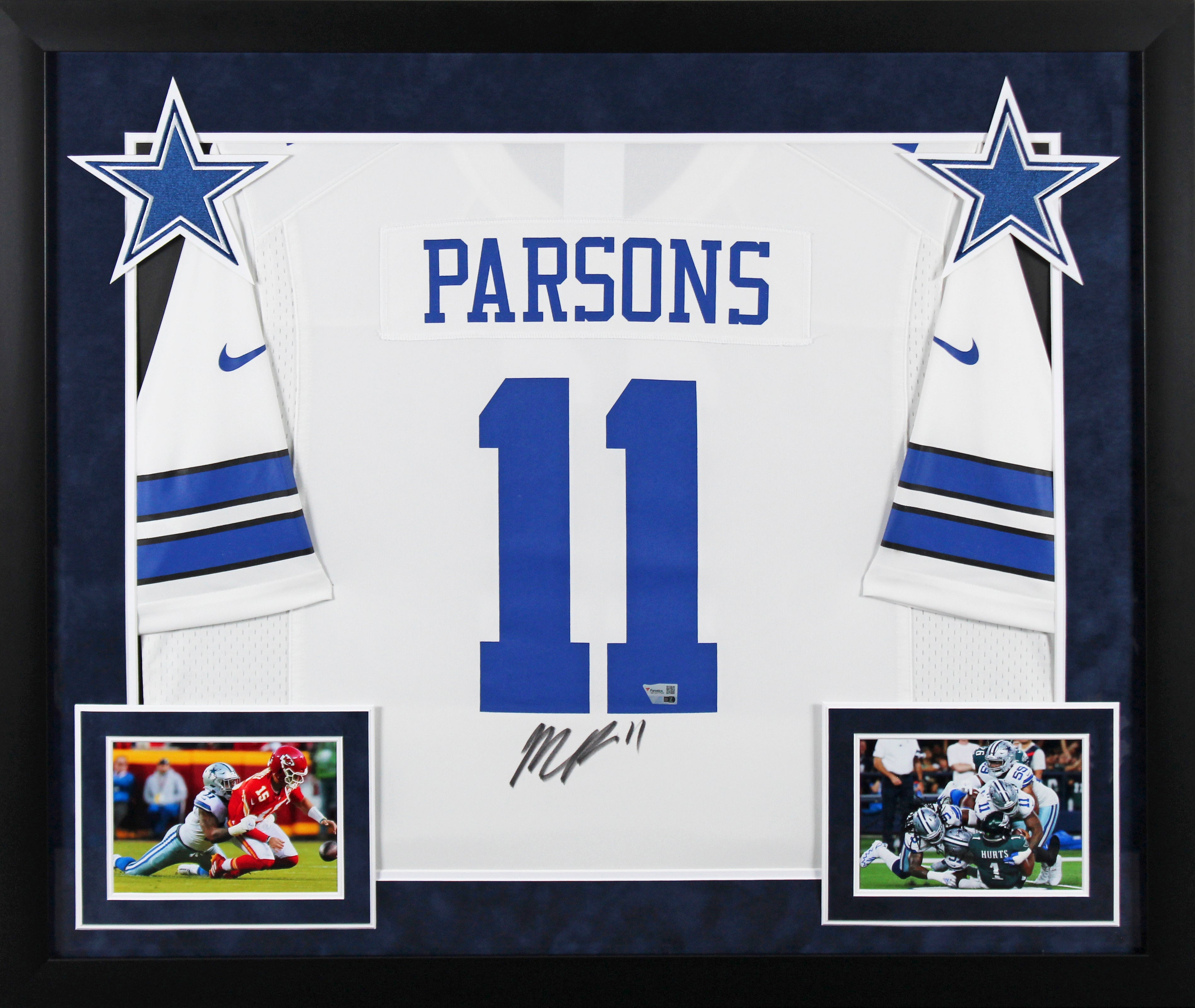 Cowboys Micah Parsons Authentic Signed White Nike Game Framed Jersey Fanatics 2