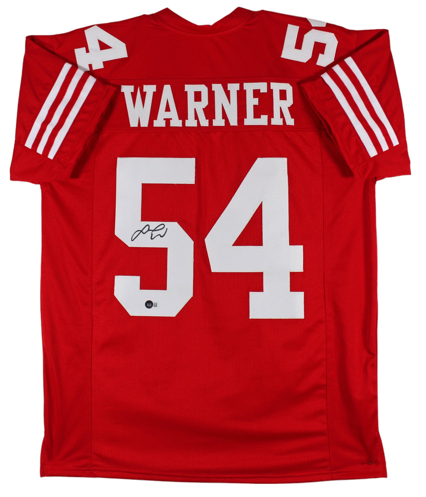 Fred Warner Authentic Signed Red Pro Style Jersey Autographed BAS #BK72036