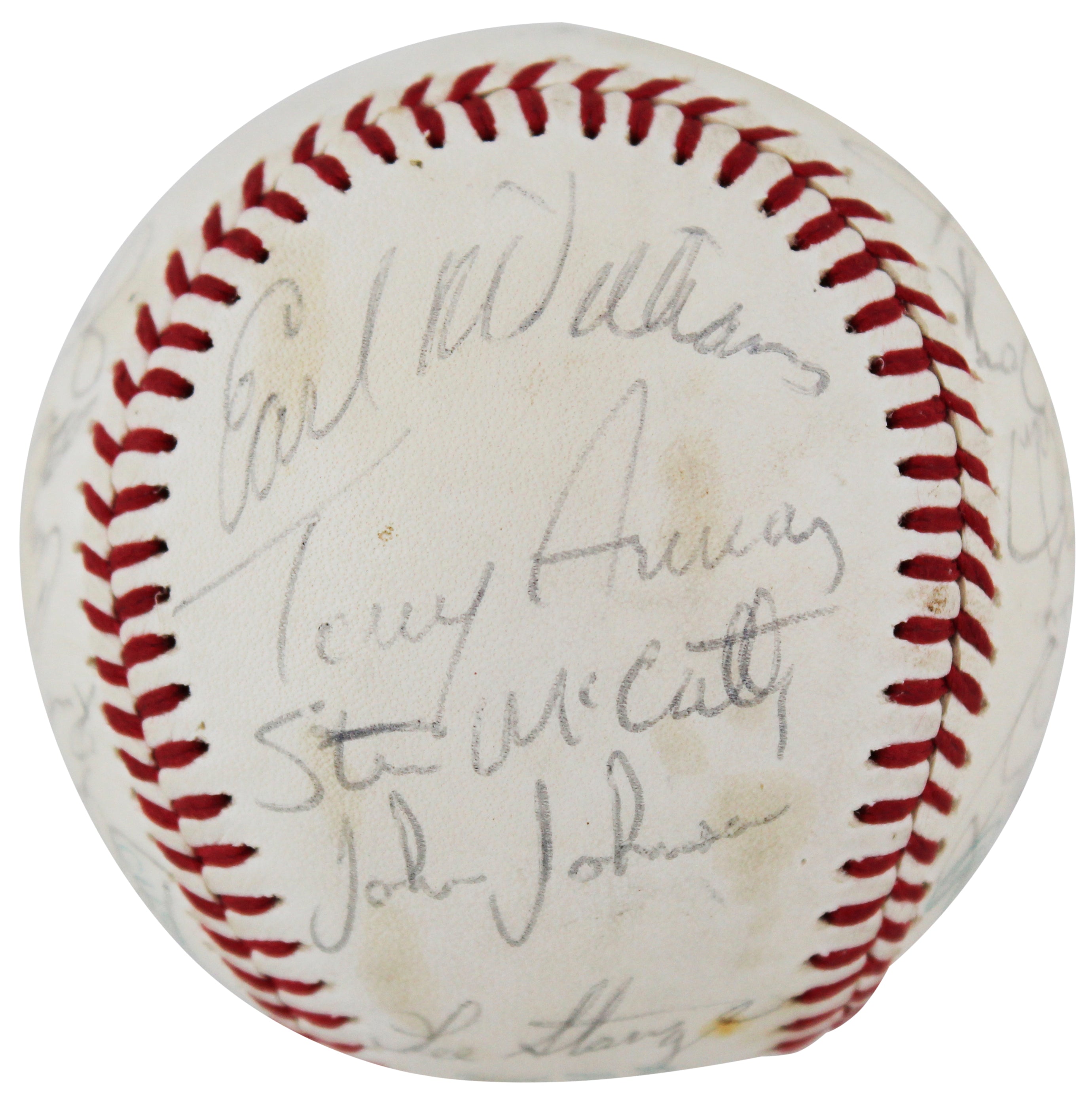 1977 Athletics (24) McCatty, Langford, Page Signed Oal Baseball BAS #AC33306