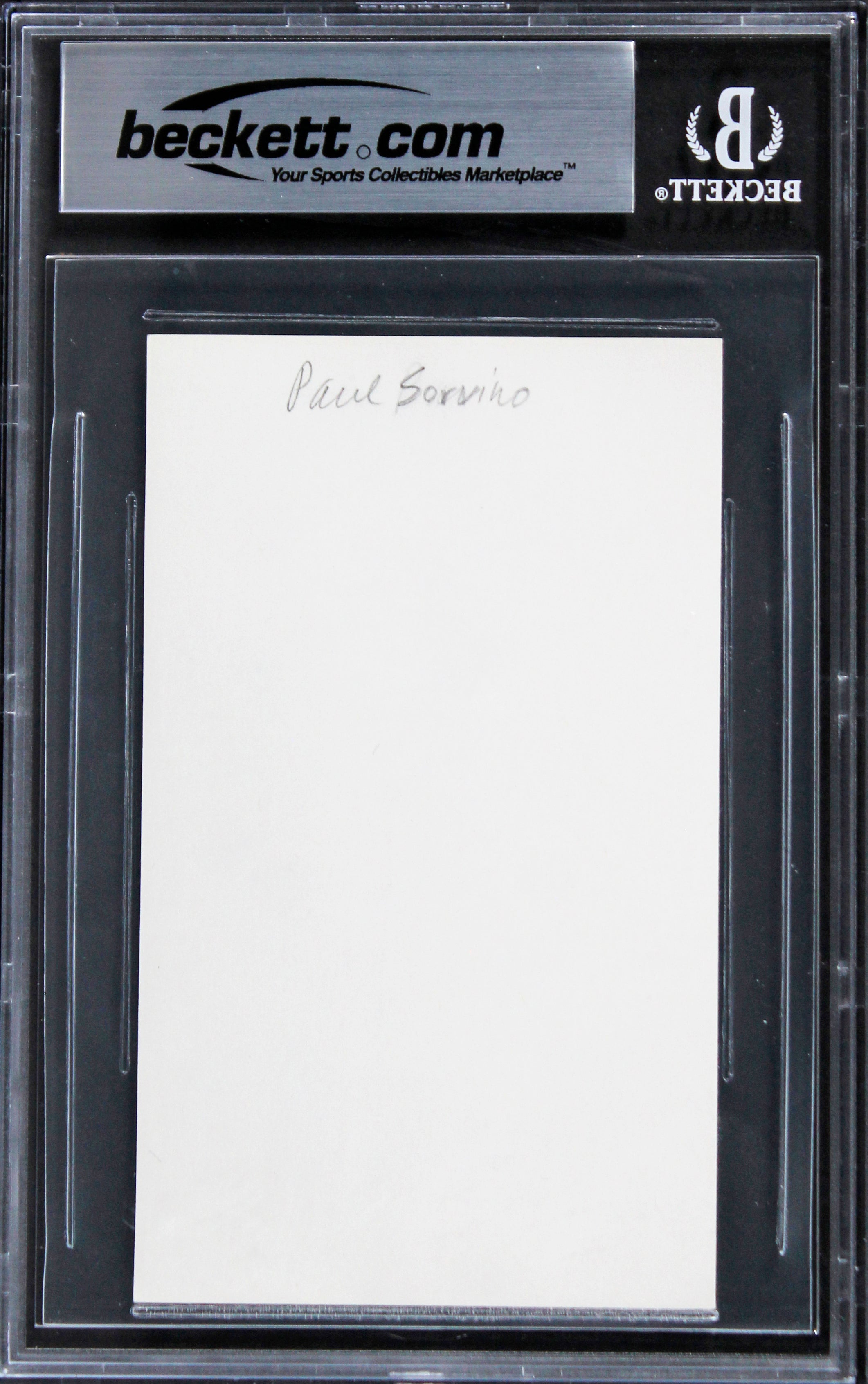Paul Sorvino Goodfellas Authentic Signed 3x5 Index Card BAS Slabbed 1