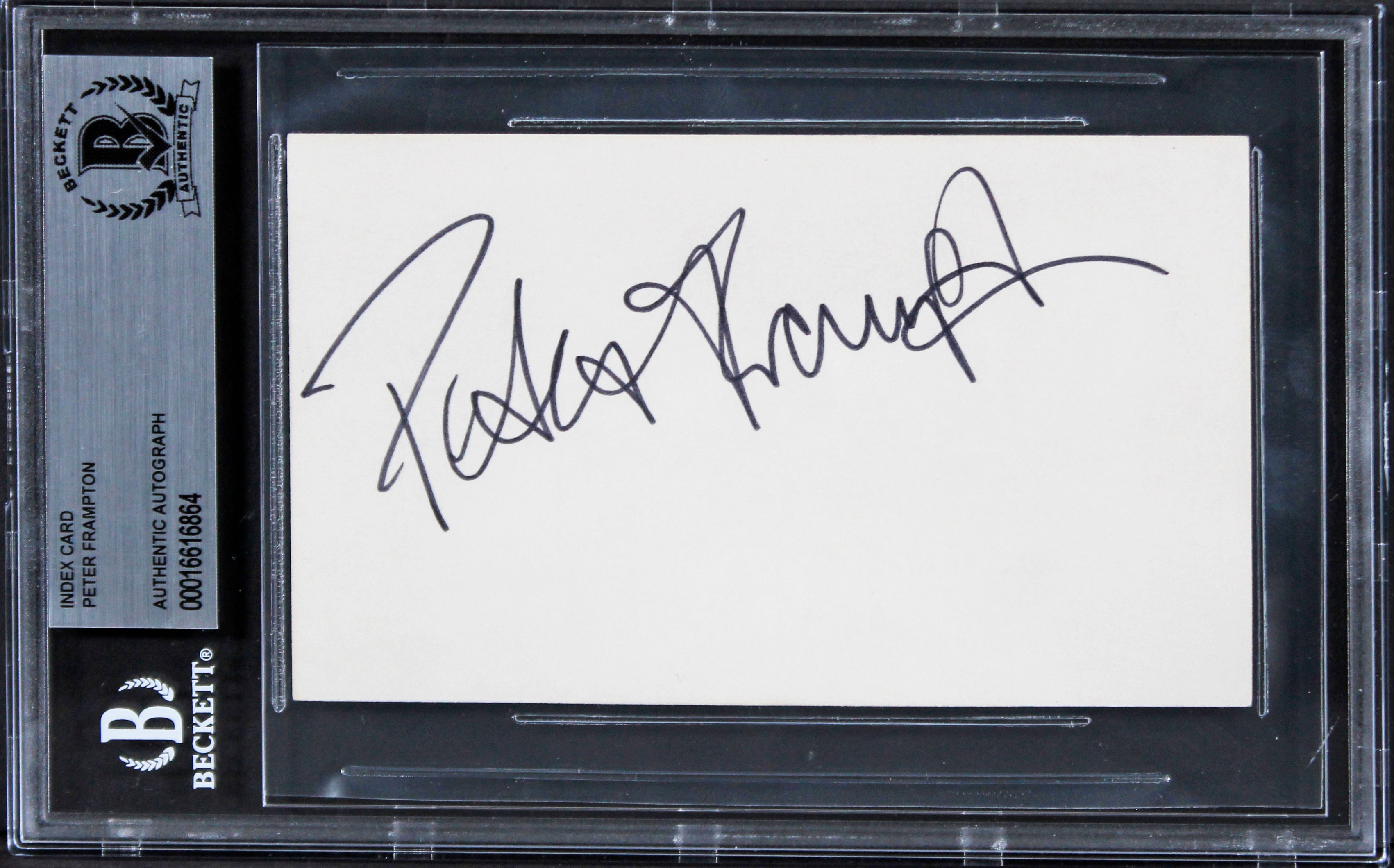 Peter Frampton The Herd Authentic Signed 3x5 Index Card Autographed BAS Slabbed
