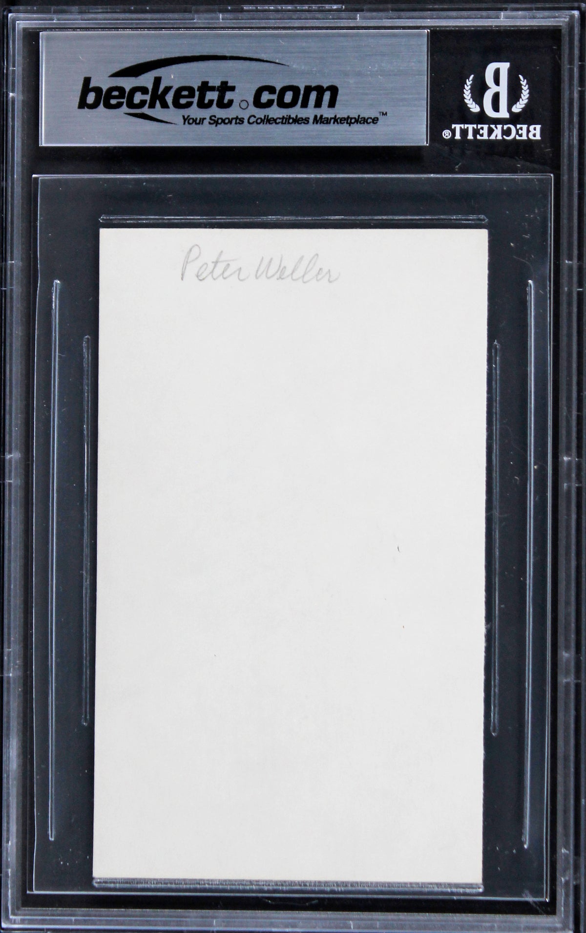 Peter Weller RoboCop Authentic Signed 3x5 Index Card Autographed BAS Slabbed