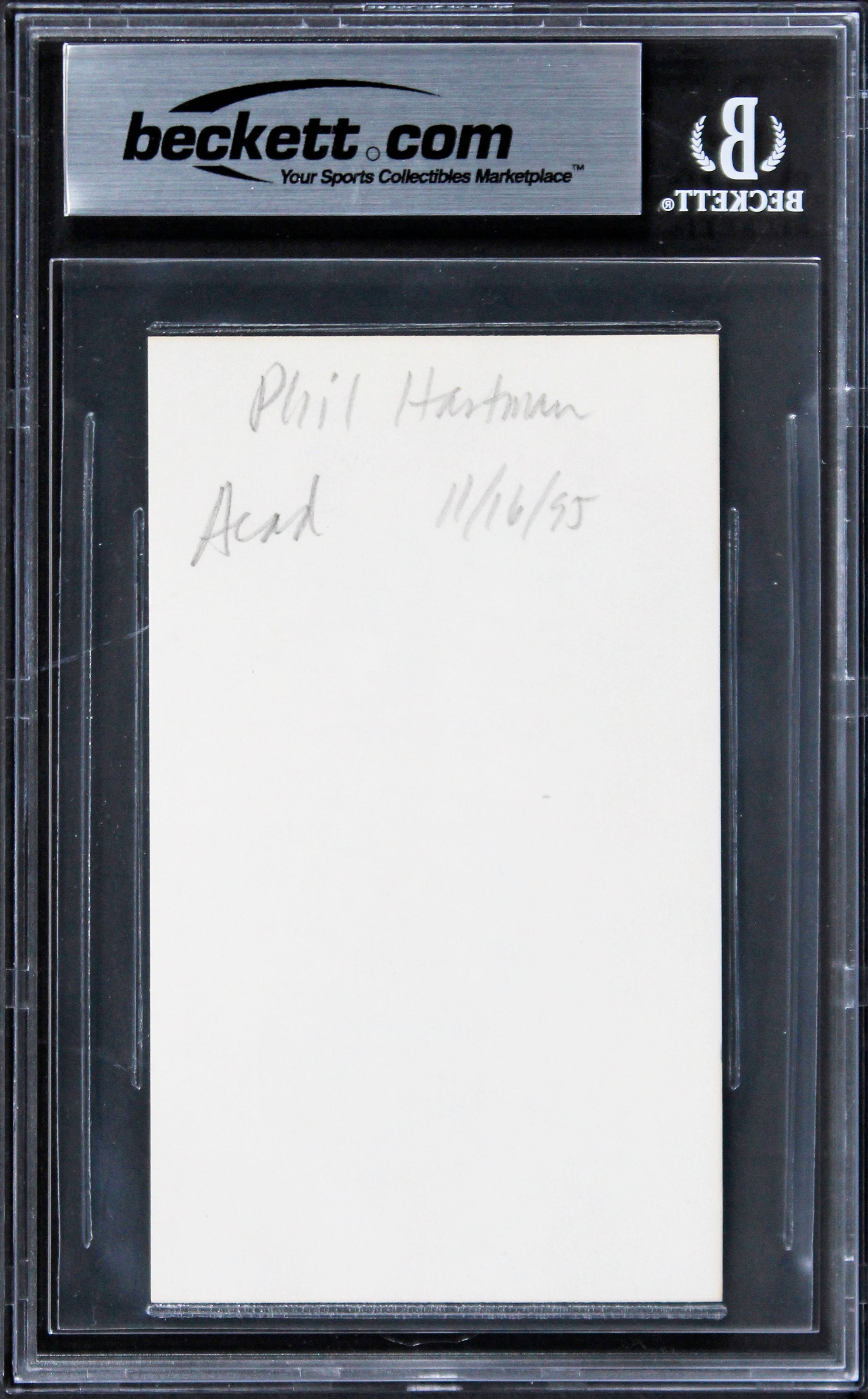 Phil Hartman Saturday Night Live Authentic Signed 3x5 Index Card BAS Slabbed 1
