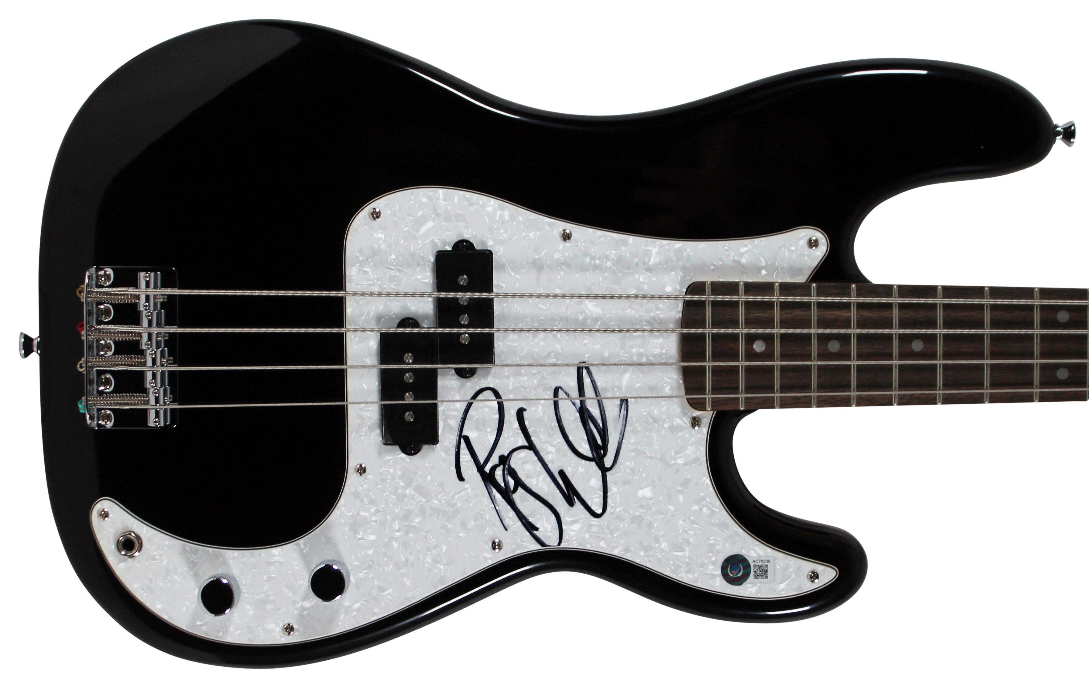 Roger Waters Pink Floyd Signed Black Fender Squier Bass Guitar BAS #AC78236