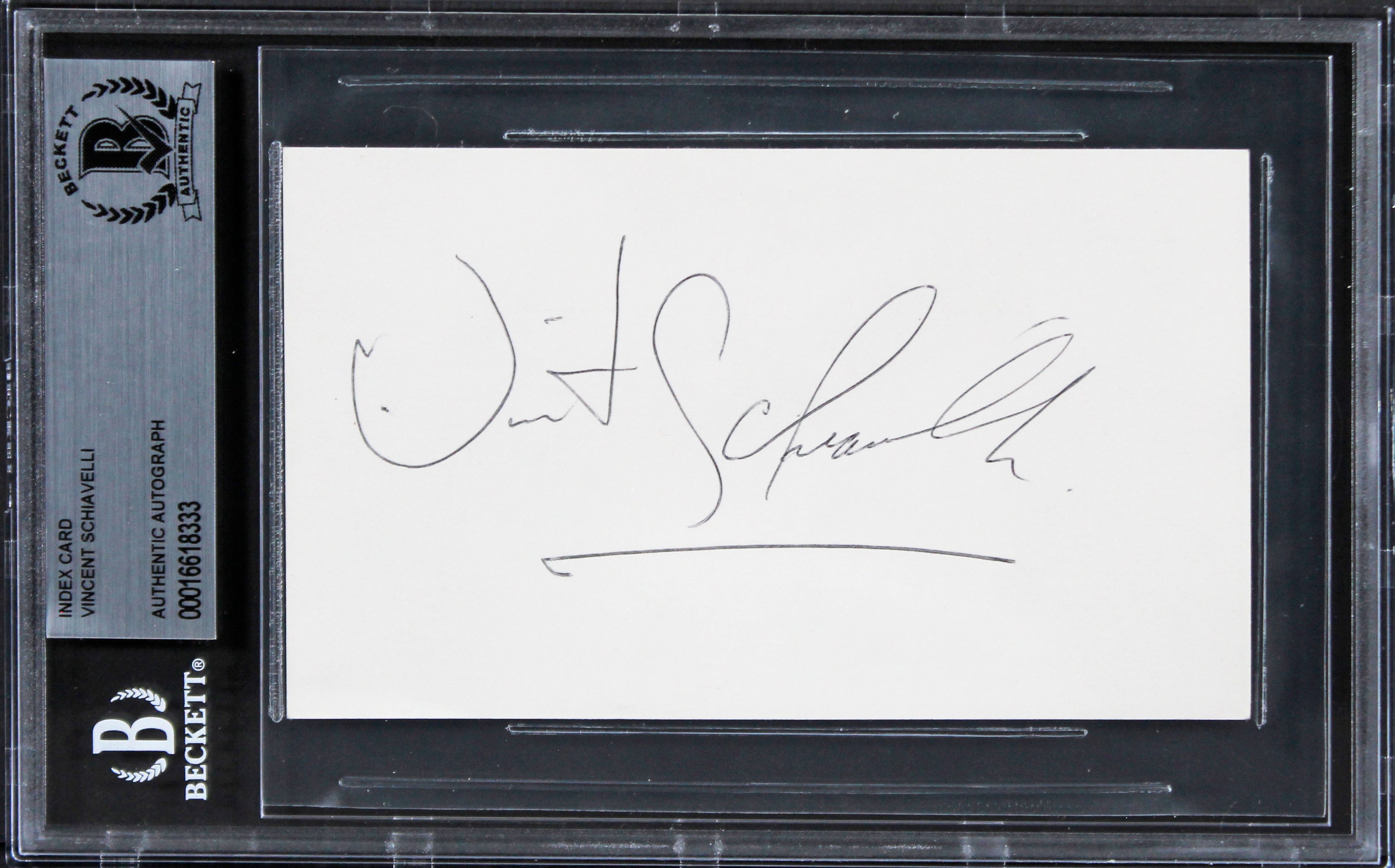 Vincent Schiavelli Ghost Authentic Signed 3x5 Index Card BAS Slabbed
