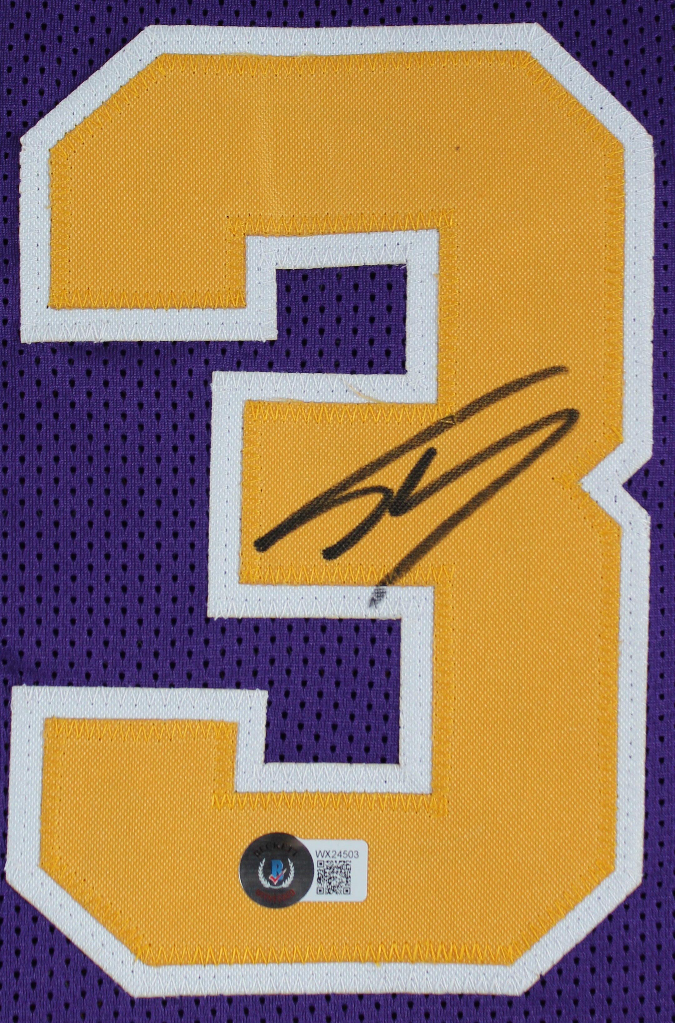 LSU Shaquille O'Neal Authentic Signed Purple Pro Style Jersey BAS Witnessed