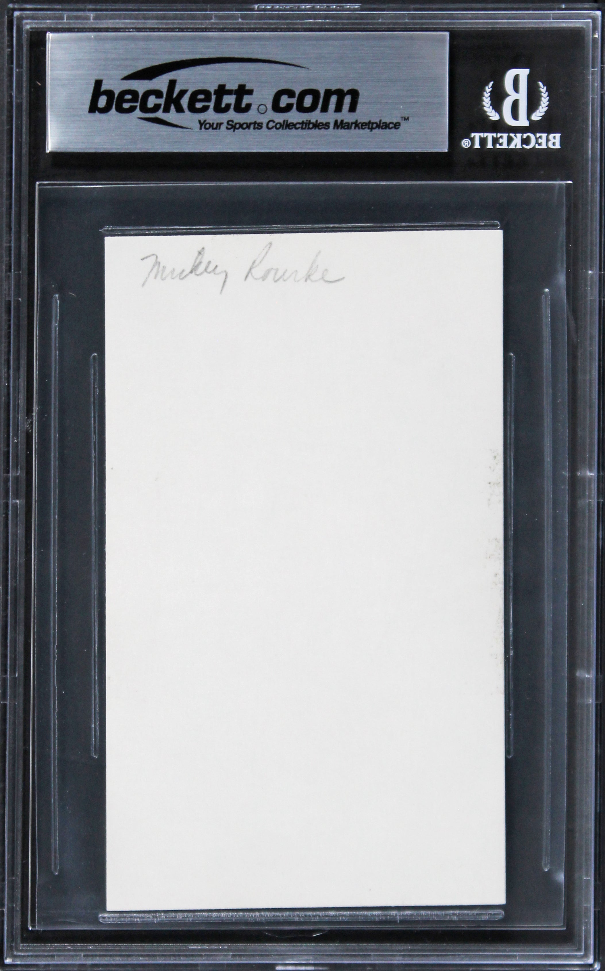 Mickey Rourke Iron Man 2 "Best Wishes" Signed 3x5 Index Card BAS Slabbed 1