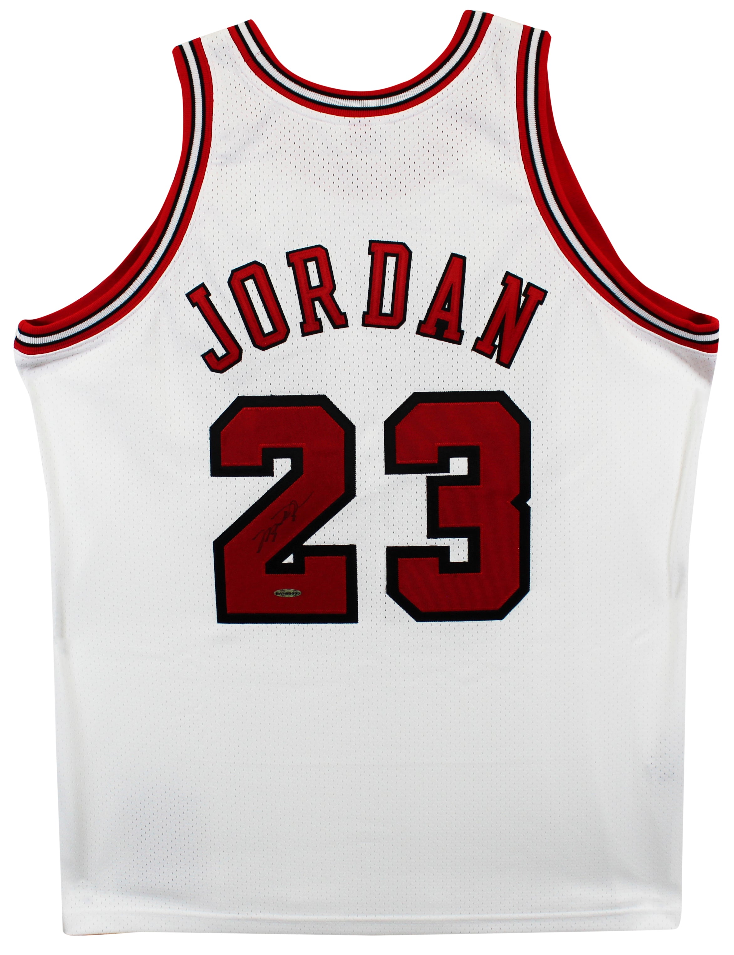 Bulls Michael Jordan Signed White 1995-96 M&N HWC Authentic Jersey BAS #AC33263