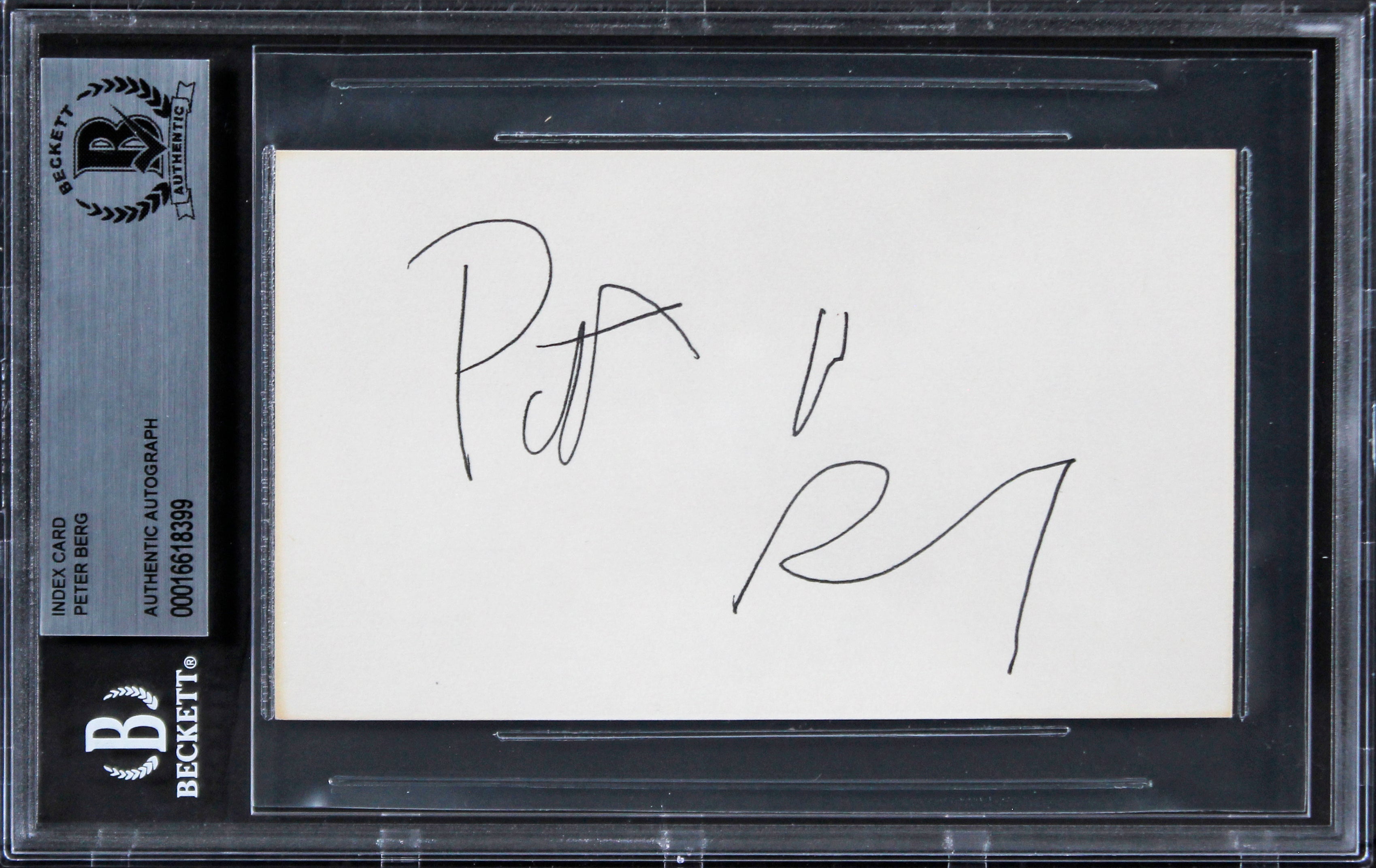Peter Berg Patriots Day Authentic Signed 3x5 Index Card BAS Slabbed 5