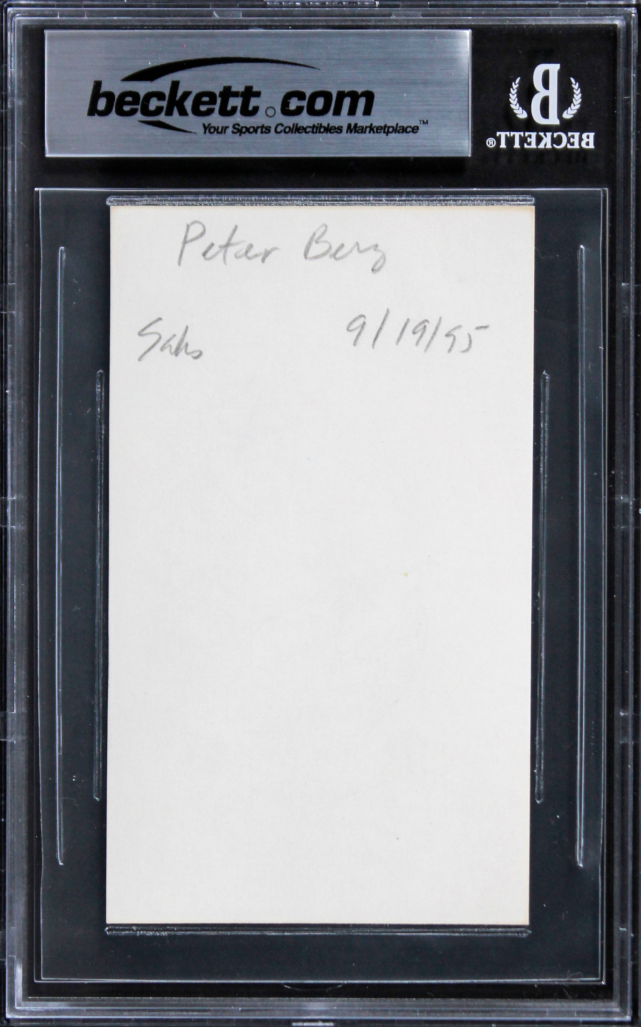 Peter Berg Patriots Day Authentic Signed 3x5 Index Card BAS Slabbed 5