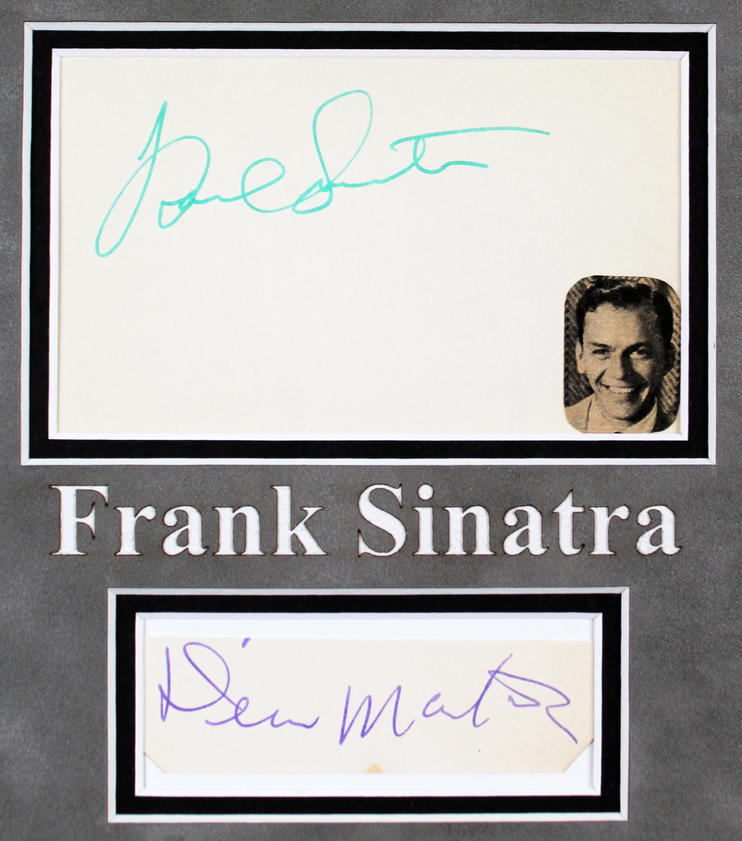 Rat Pack (5) Sinatra, Martin, Davis Jr. +2 Signed Framed Display PSA LOAs