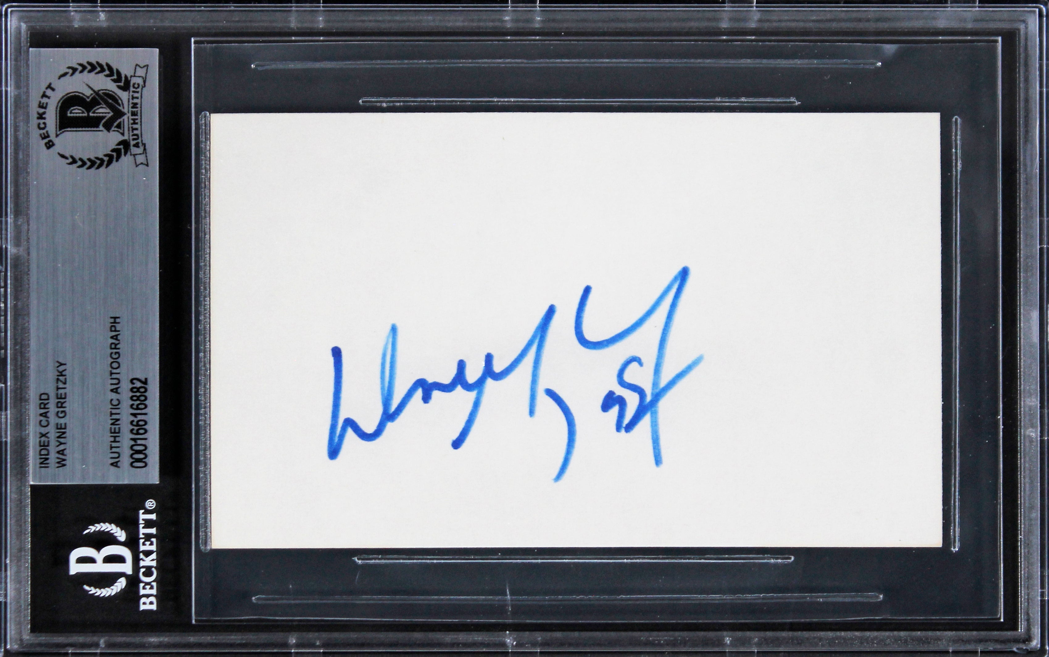 Kings Wayne Gretzky Authentic Signed 3x5 Index Card Autographed BAS Slabbed 1