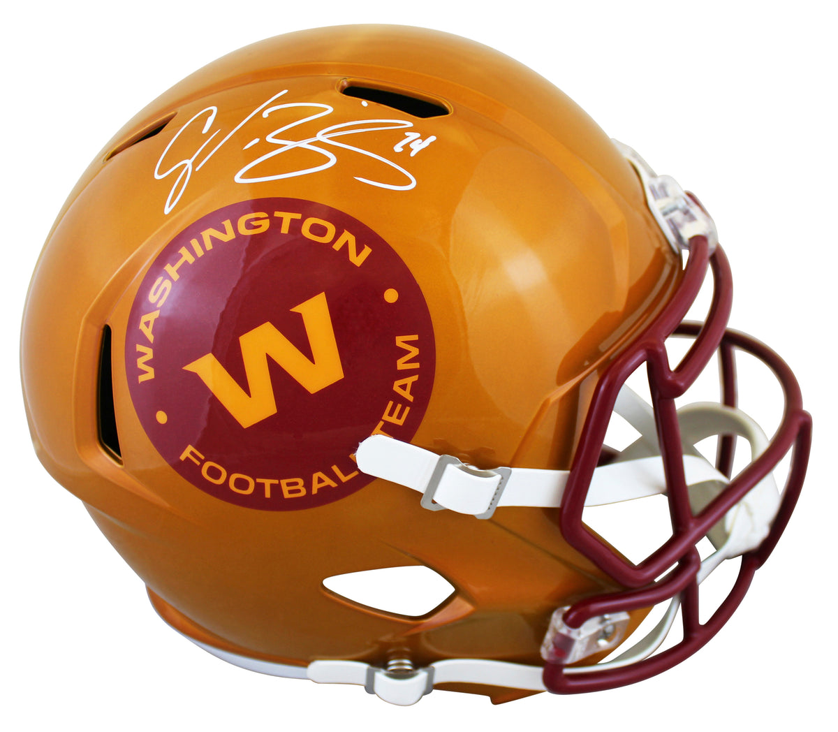 WFT Champ Bailey Authentic Signed Flash Full Size Speed Rep Helmet BAS Witnessed
