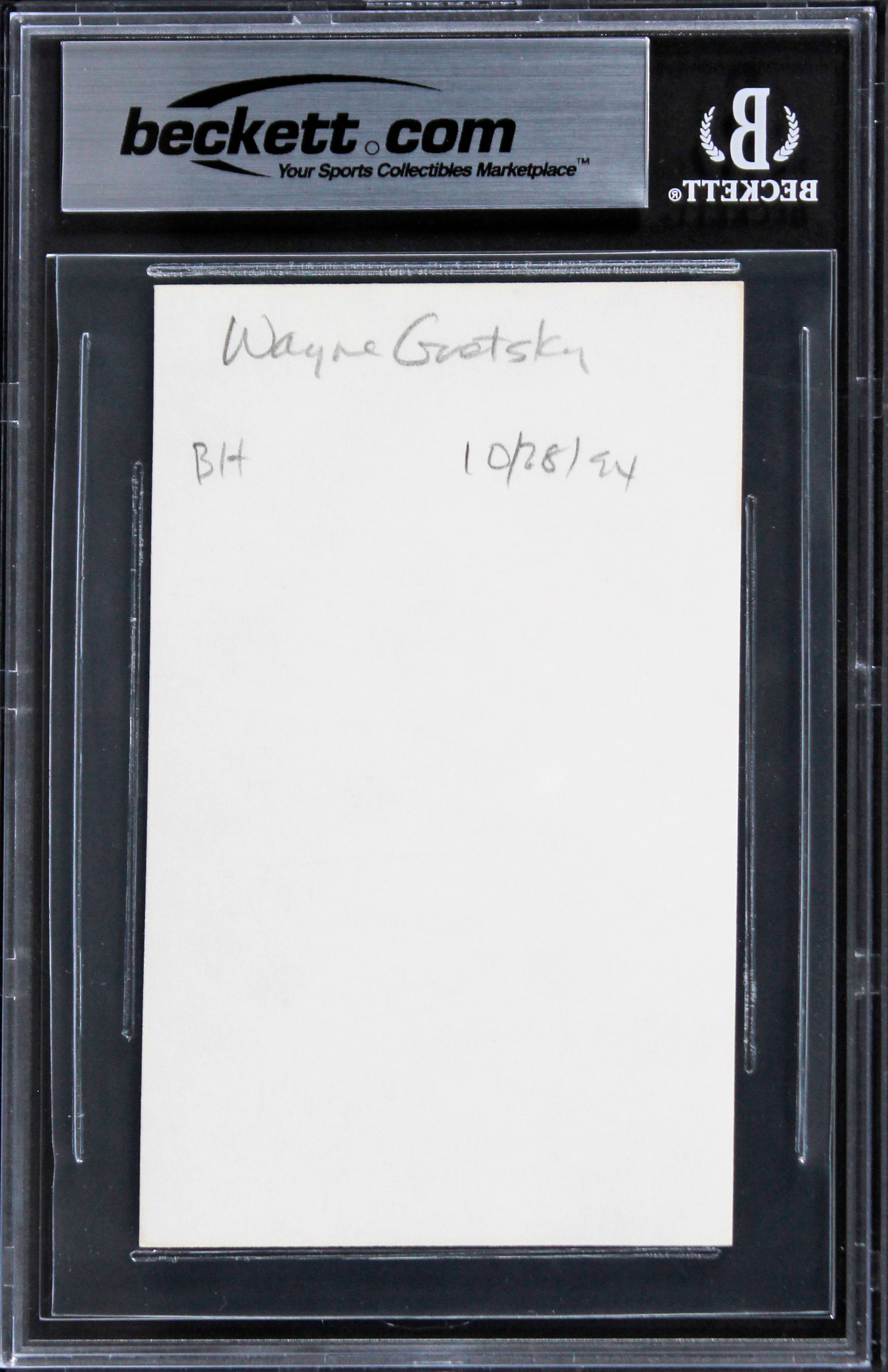 Kings Wayne Gretzky Authentic Signed 3x5 Index Card Autographed BAS Slabbed 2