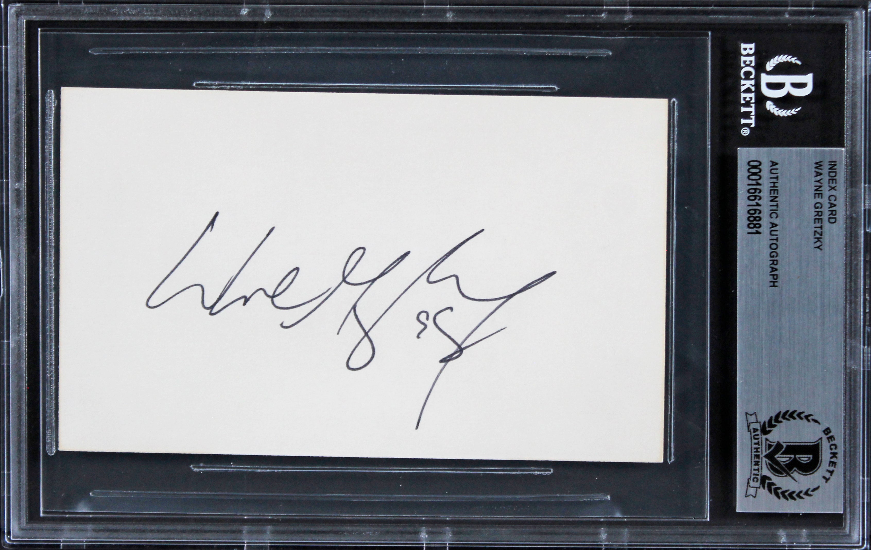 Kings Wayne Gretzky Authentic Signed 3x5 Index Card Autographed BAS Slabbed 3