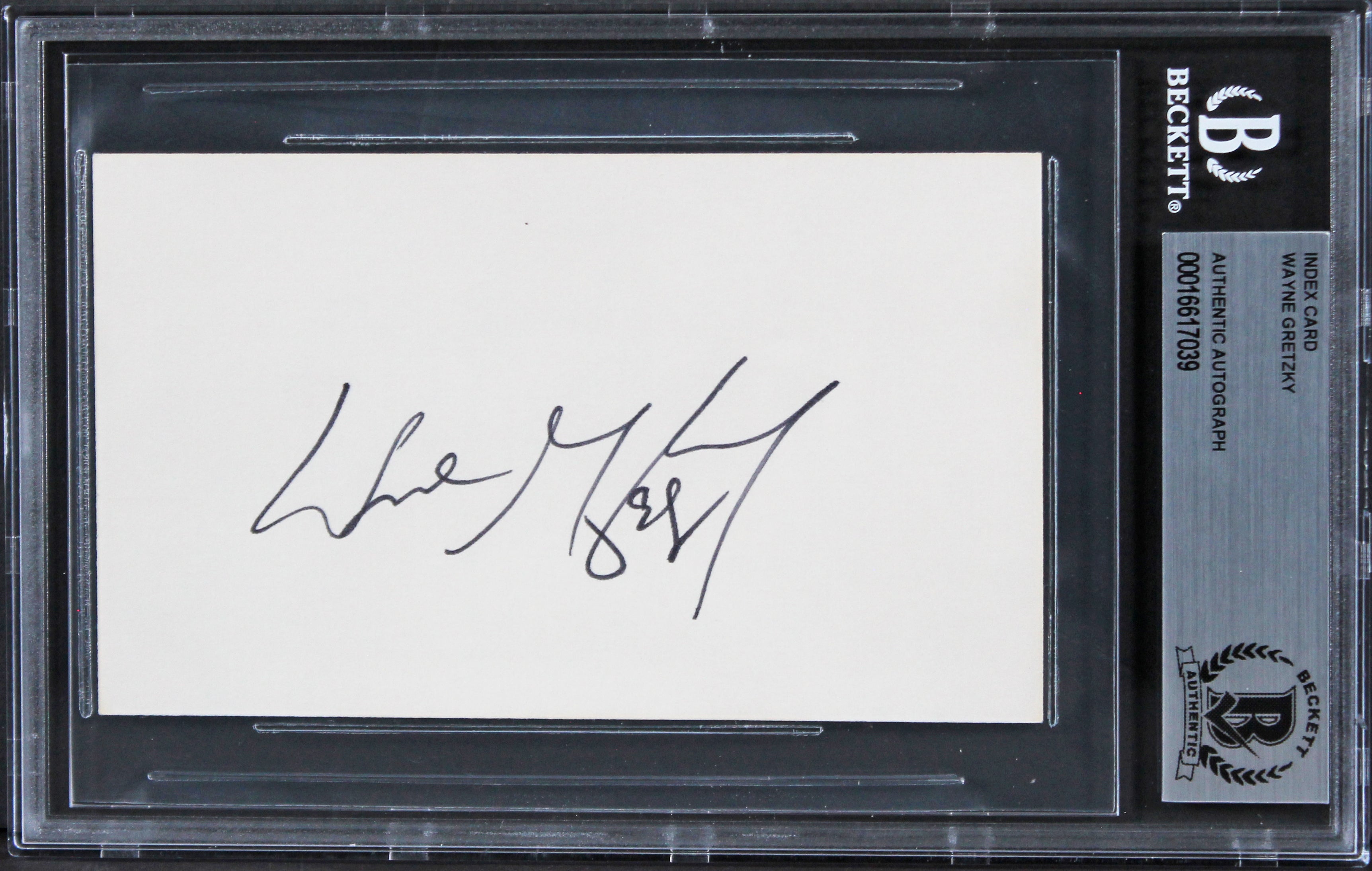 Kings Wayne Gretzky Authentic Signed 3x5 Index Card Autographed BAS Slabbed 4