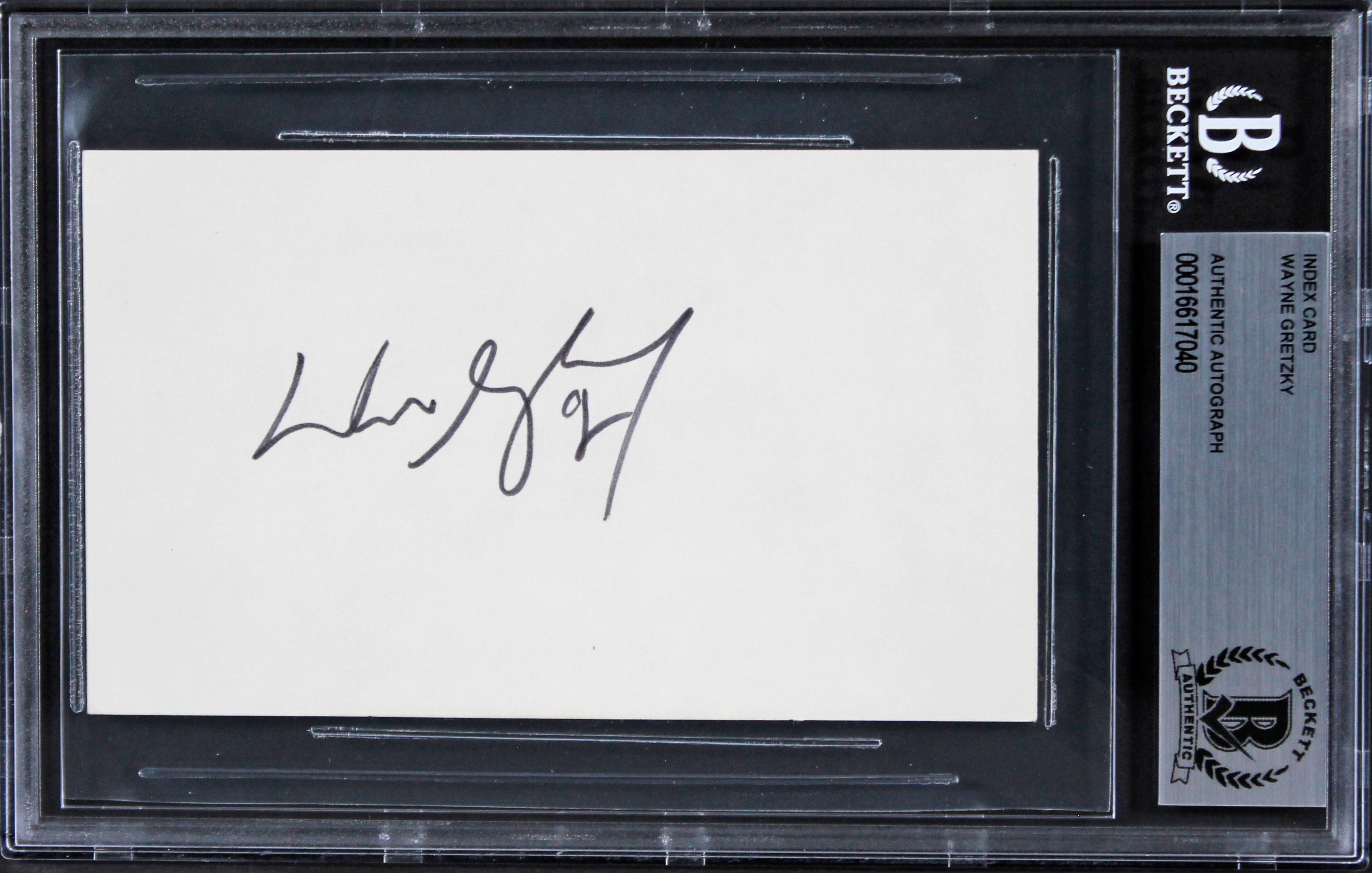 Kings Wayne Gretzky Authentic Signed 3x5 Index Card Autographed BAS Slabbed 5