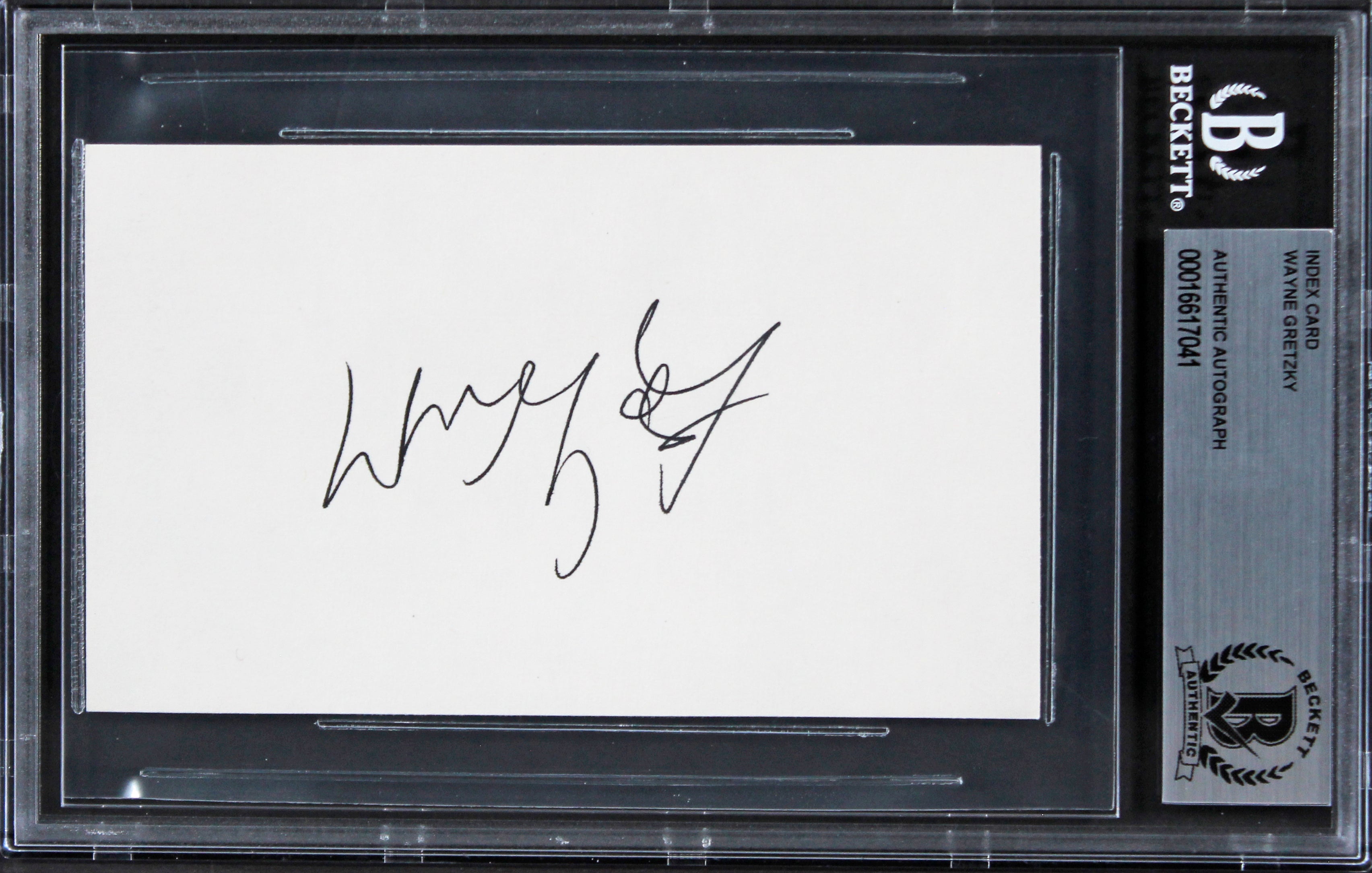 Kings Wayne Gretzky Authentic Signed 3x5 Index Card Autographed BAS Slabbed 6