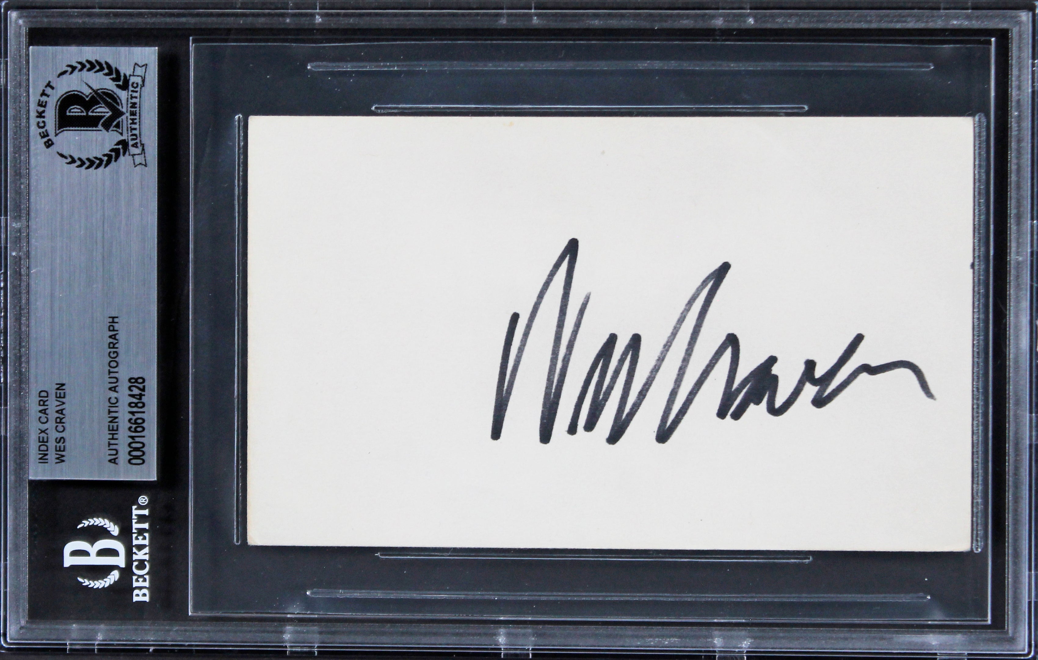Wes Craven A Nightmare On Elm Street Signed 3x5 Index Card BAS Slabbed 2