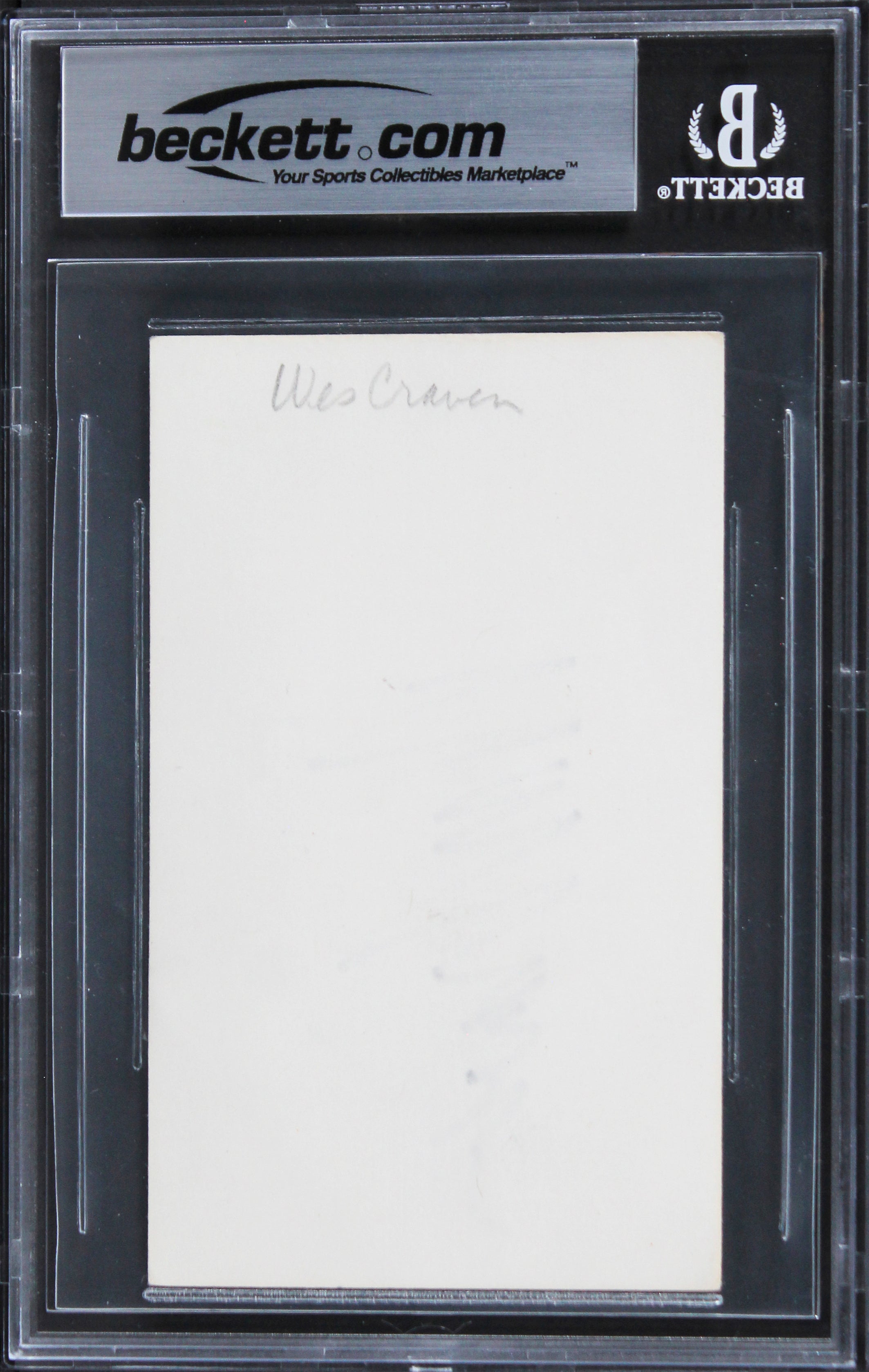 Wes Craven A Nightmare On Elm Street Signed 3x5 Index Card BAS Slabbed 2