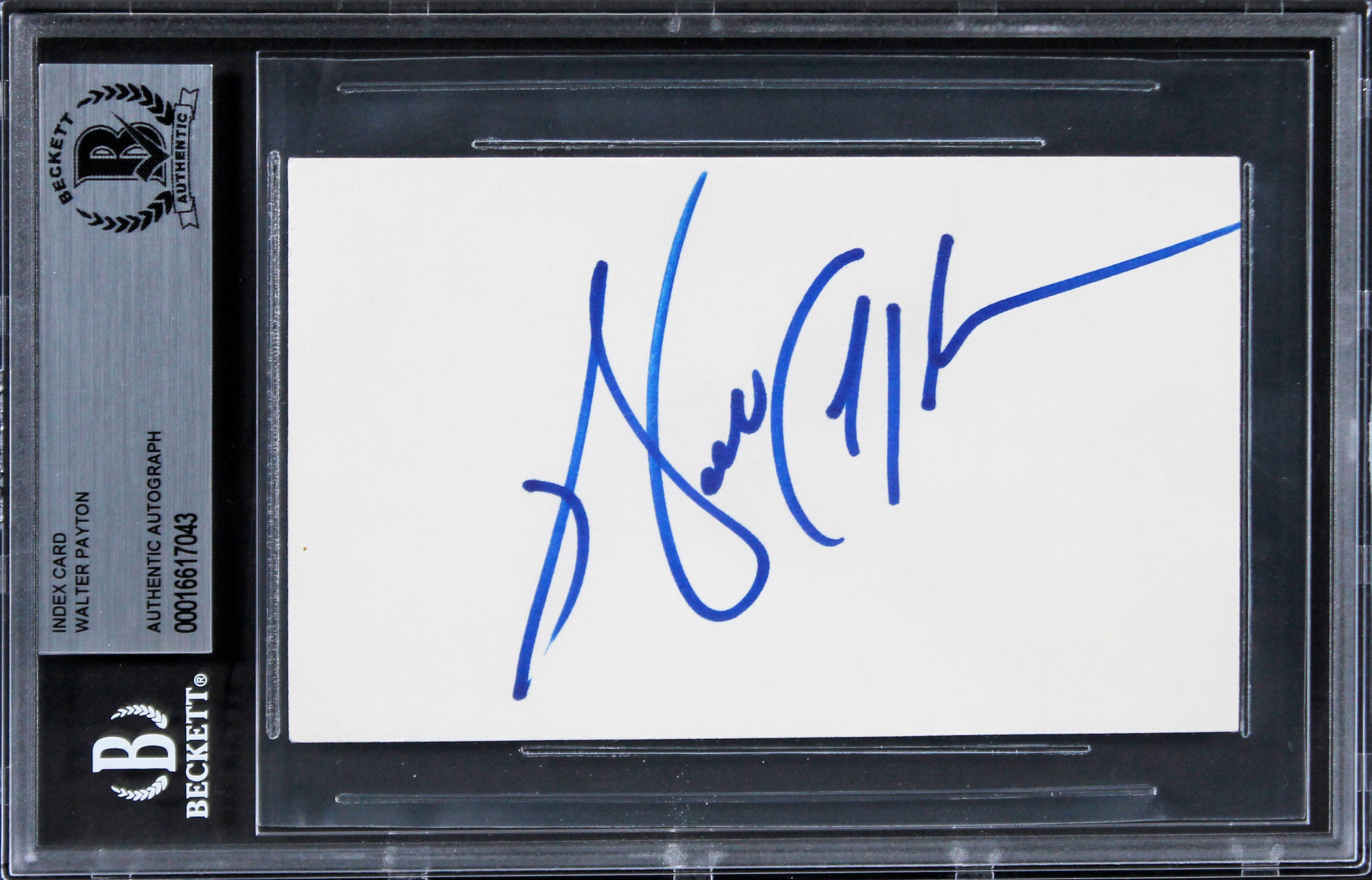 Bears Walter Payton Authentic Signed 3x5 Index Card Autographed BAS Slabbed 2