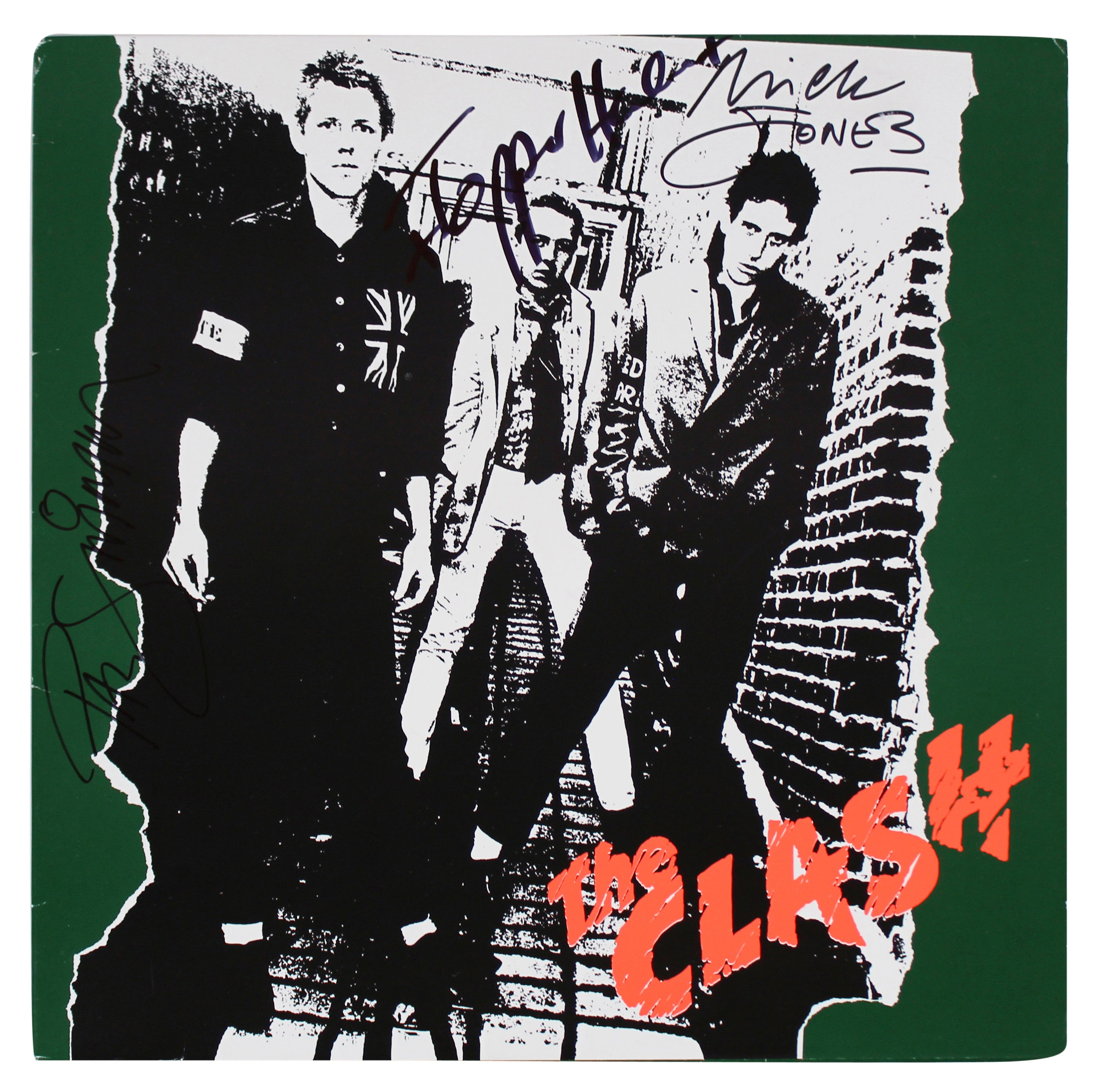 The Clash (3) Jones, Simmon, & Headon Signed Self Titled Album Cover BAS #A54019