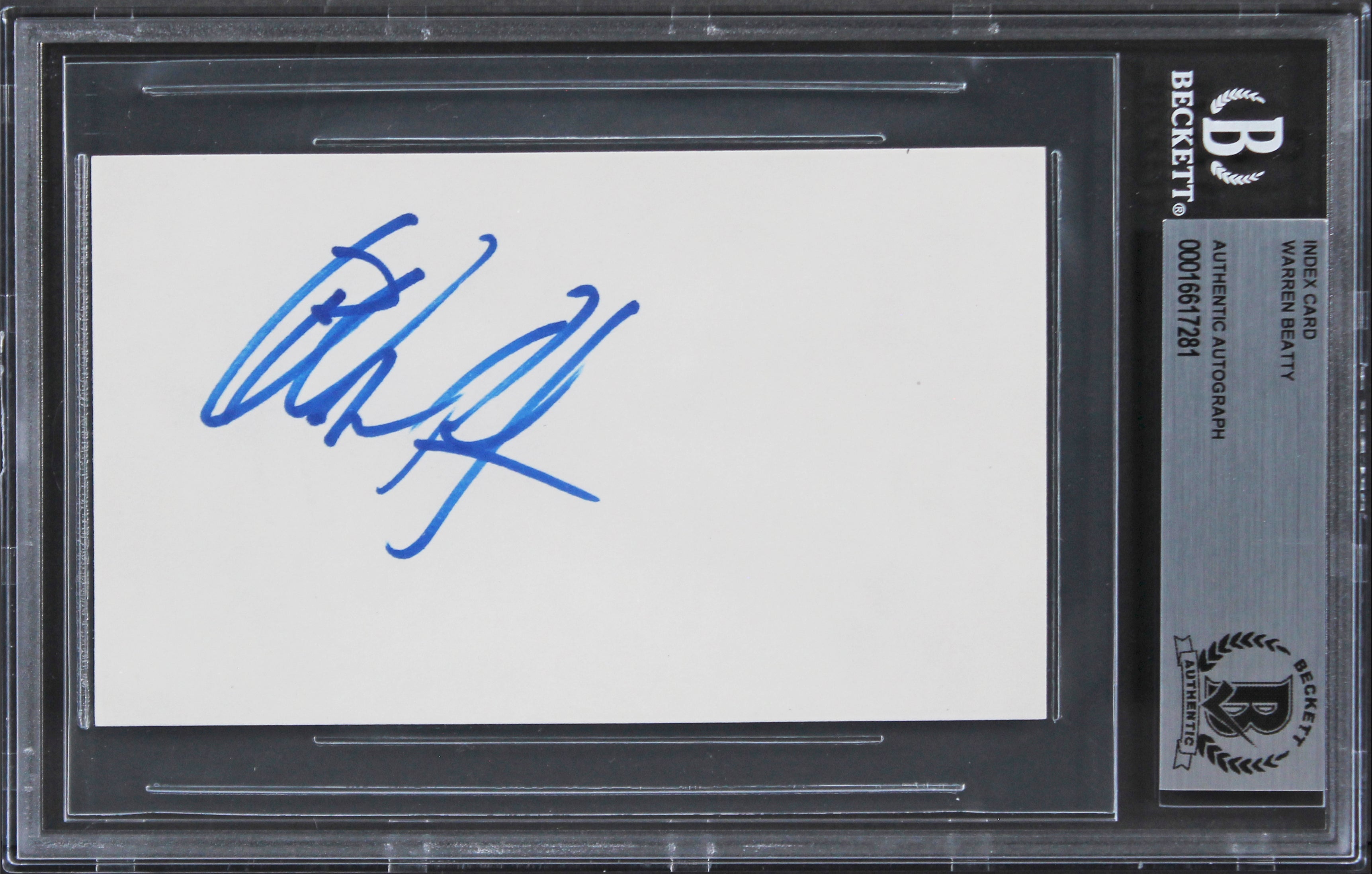 Warren Beatty Bonnie and Clyde Authentic Signed 3x5 Index Card BAS Slabbed 1