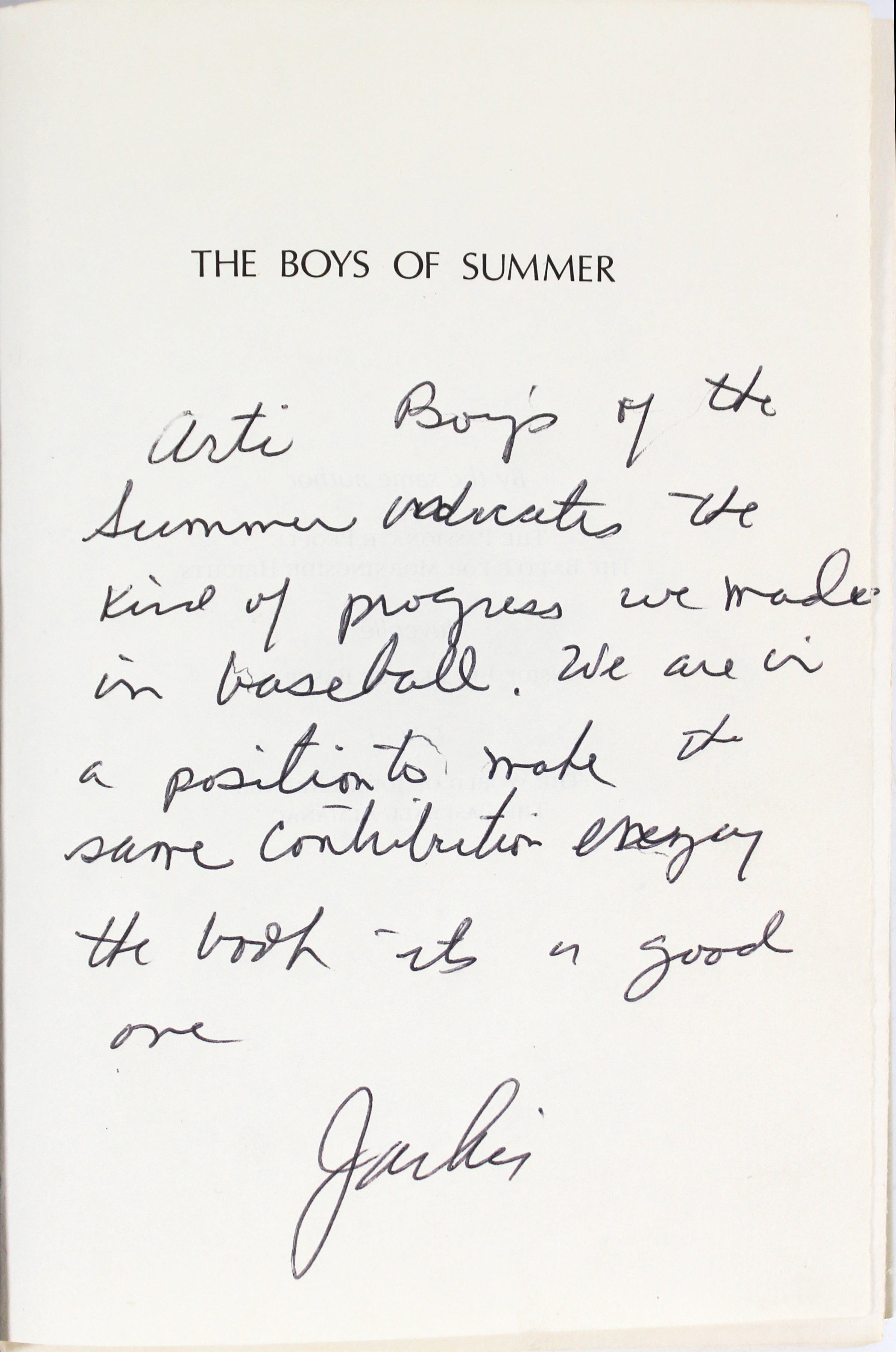 Dodgers Jackie Robinson Signed The Boys Of Summer Hard Cover Book JSA #YY43515