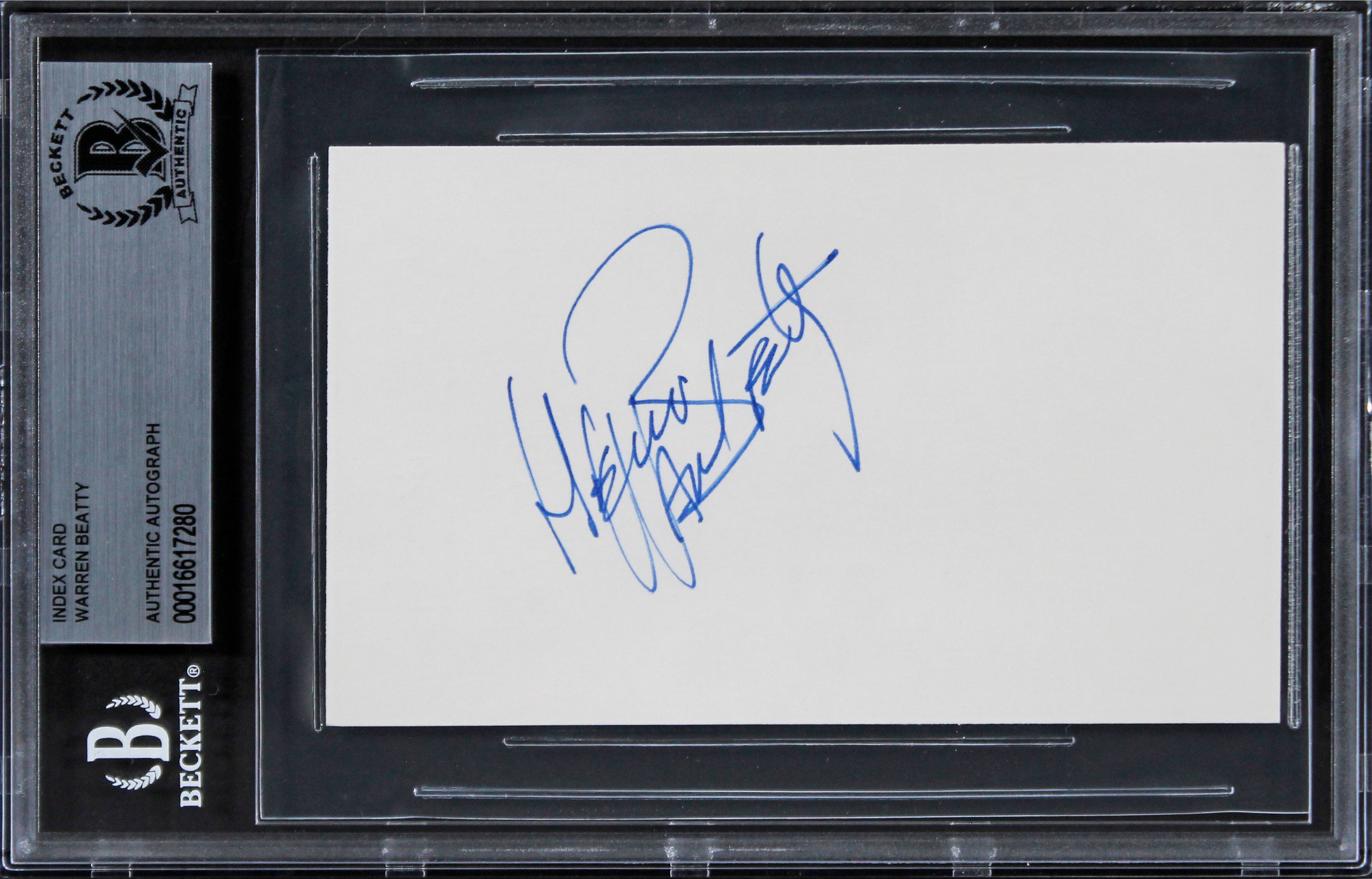 Warren Beatty Bonnie and Clyde Authentic Signed 3x5 Index Card BAS Slabbed 2