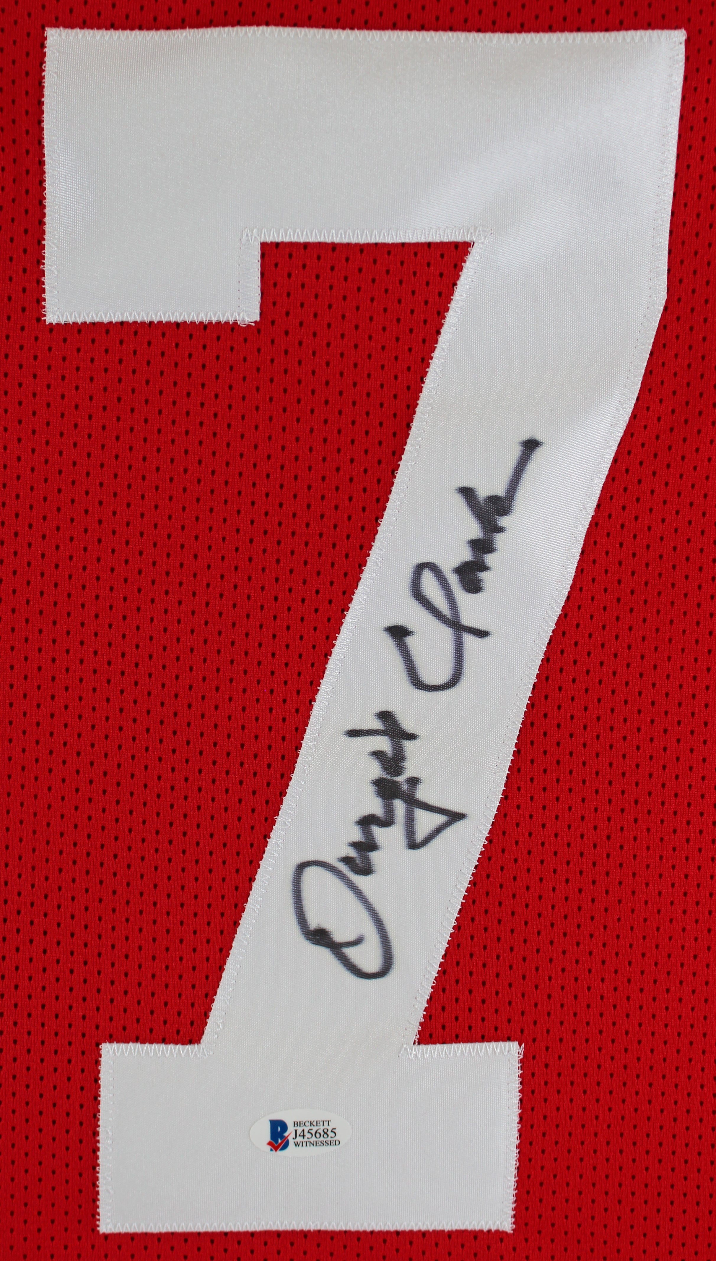 Dwight Clark Authentic Signed Red Pro Style Jersey Autographed BAS Witnessed