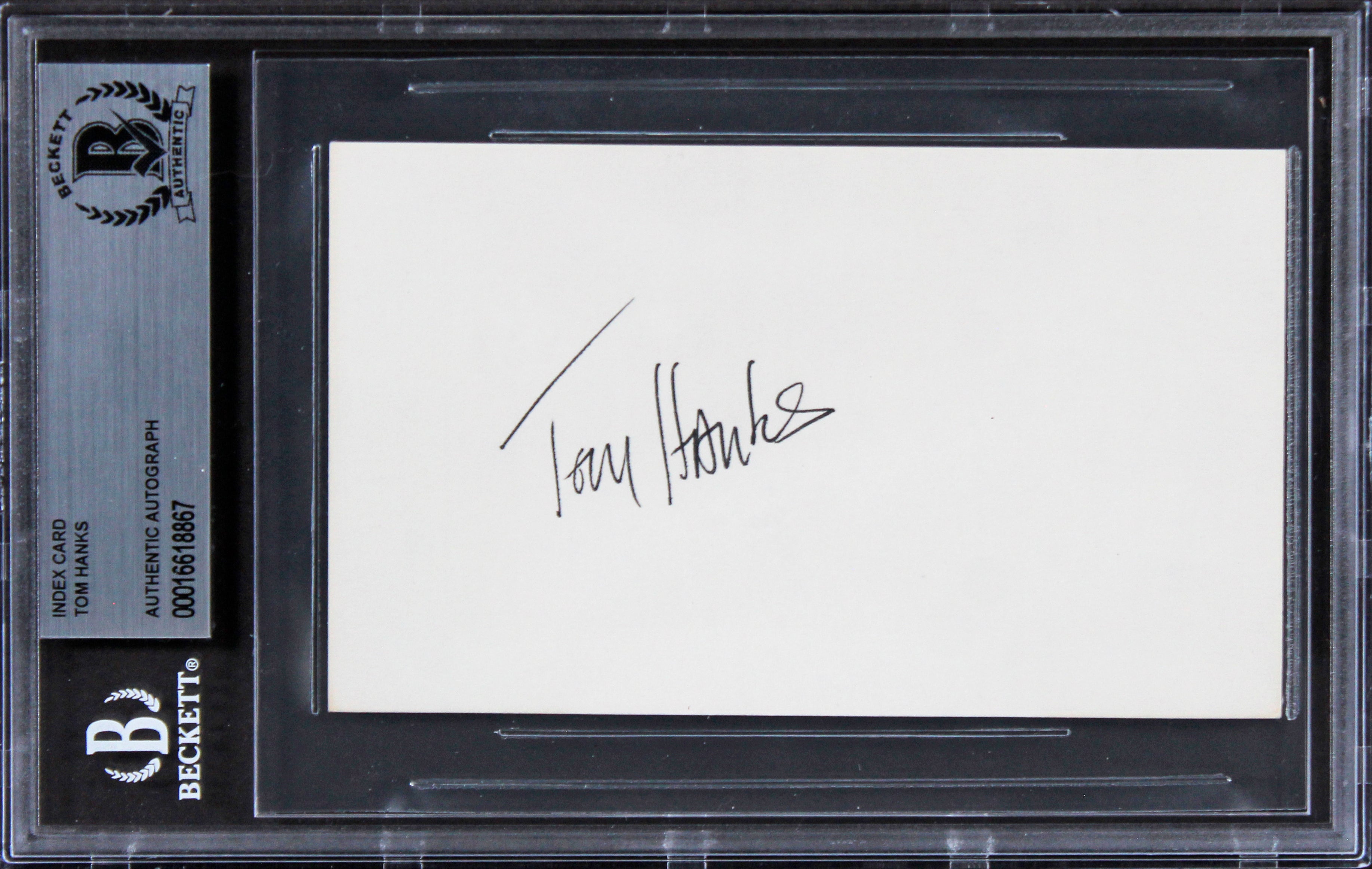 Tom Hanks Forrest Gump Authentic Signed 3x5 Index Card Autographed BAS Slabbed