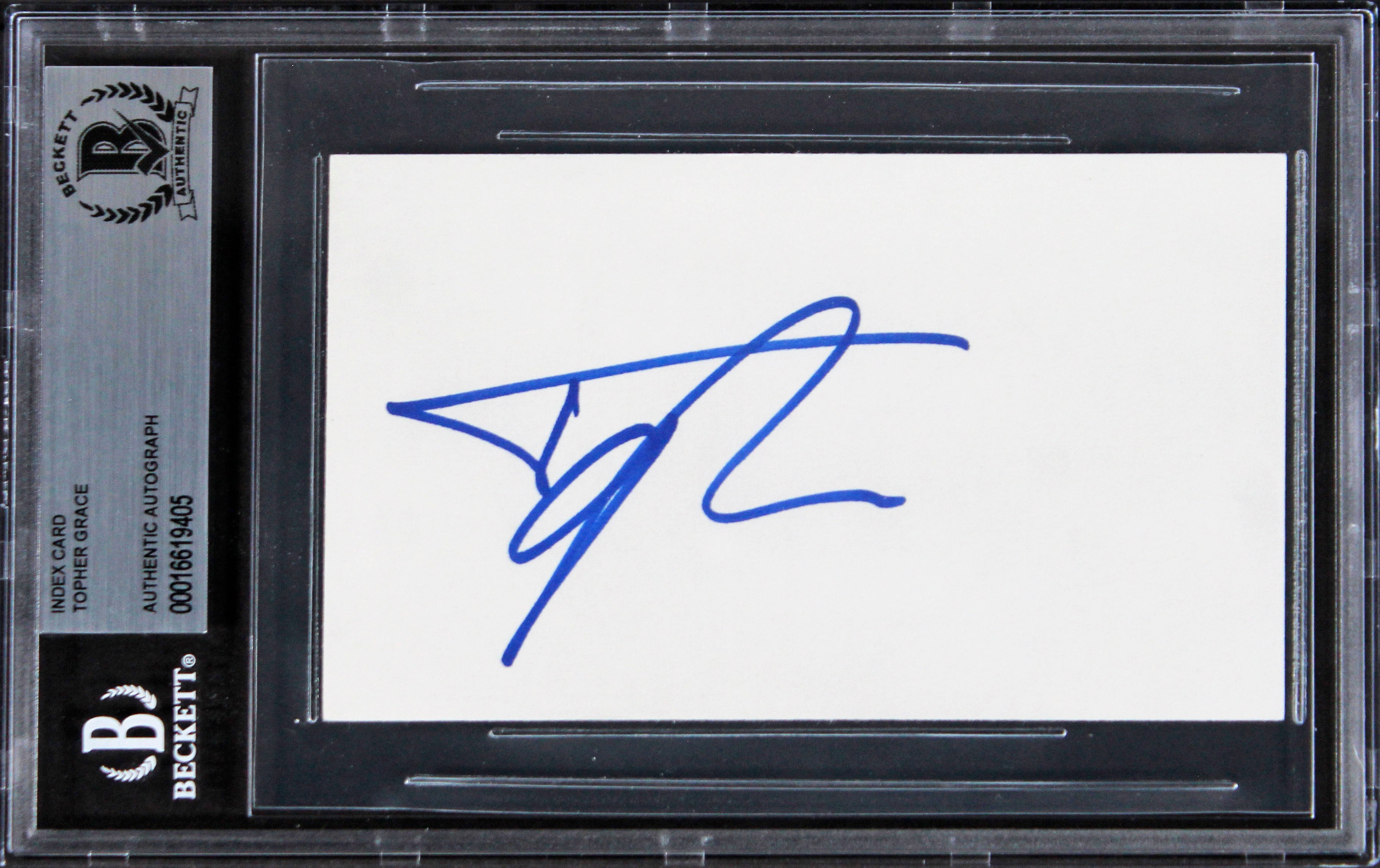Topher Grace That 70's Show Authentic Signed 3x5 Index Card BAS Slabbed