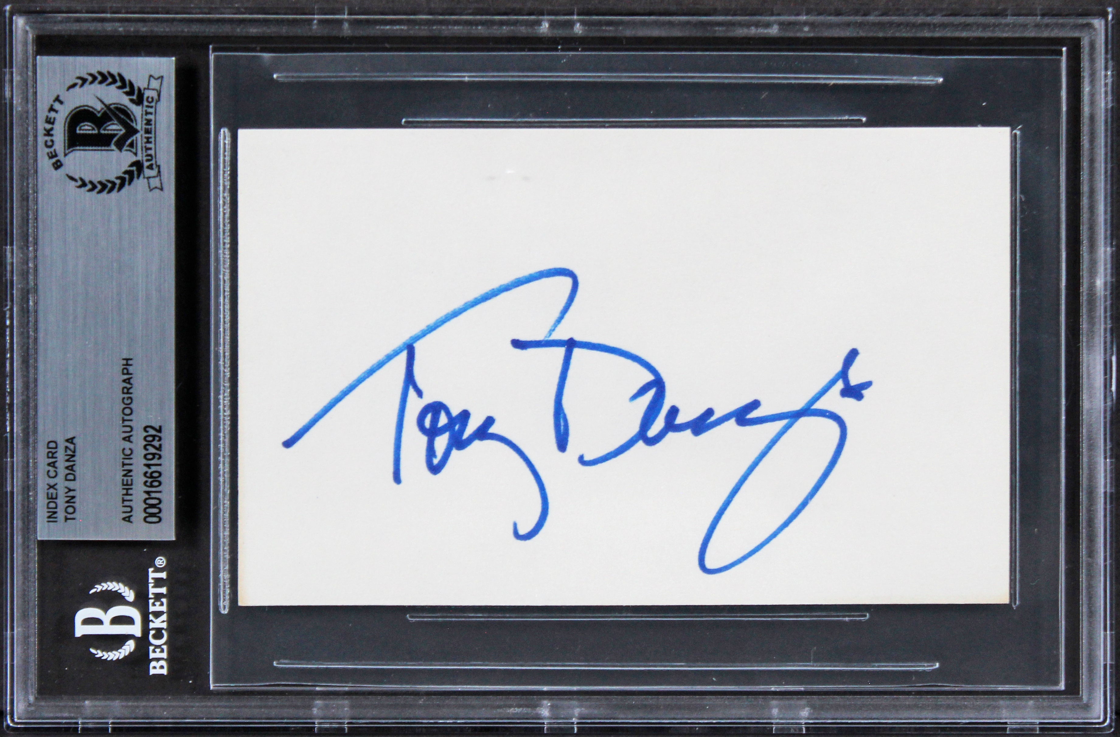 Tony Danza Who's The Boss Authentic Signed 3x5 Index Card BAS Slabbed