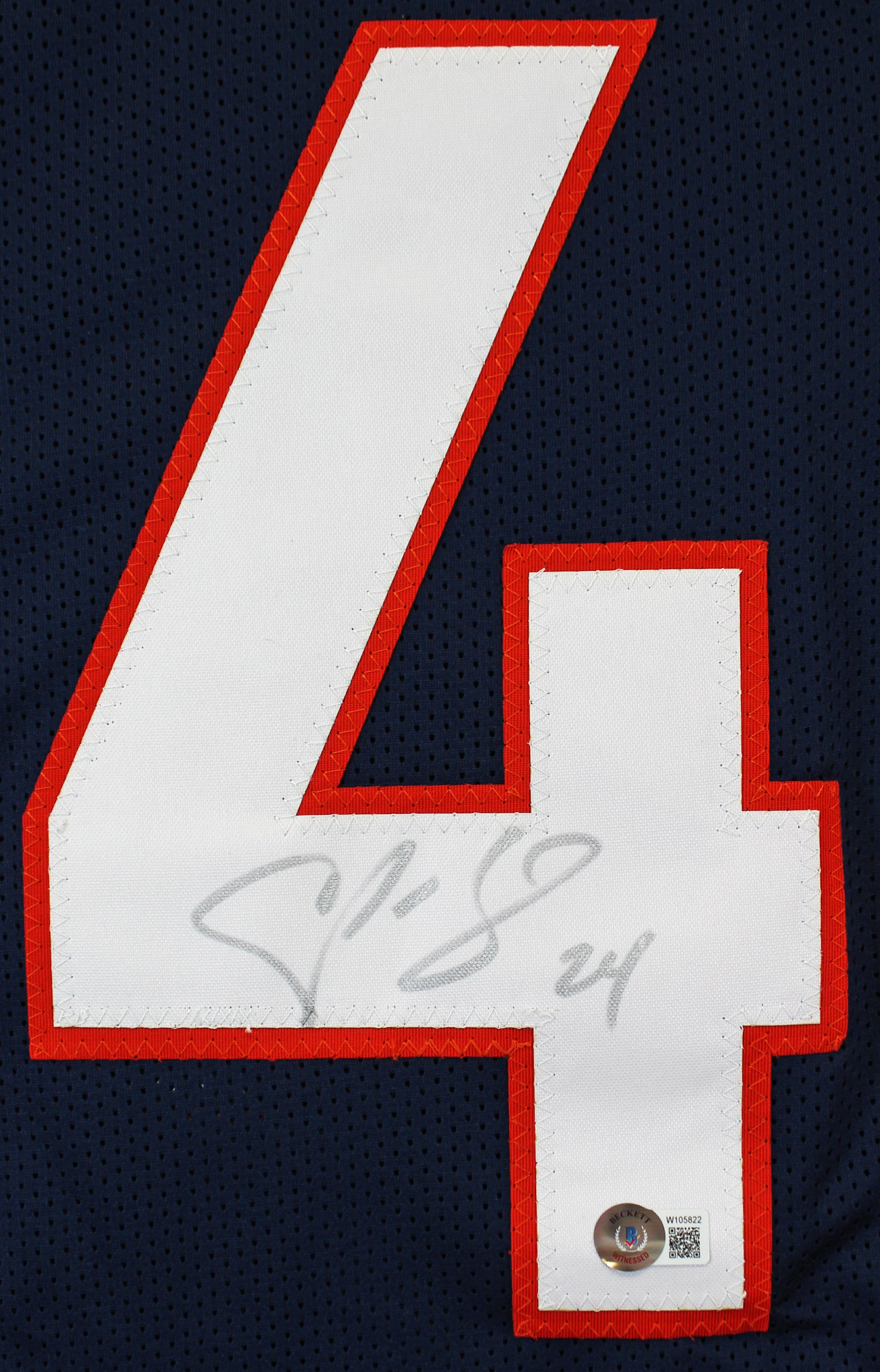 Champ Bailey Authentic Signed Navy Blue Pro Style Jersey BAS Witnessed #W105822