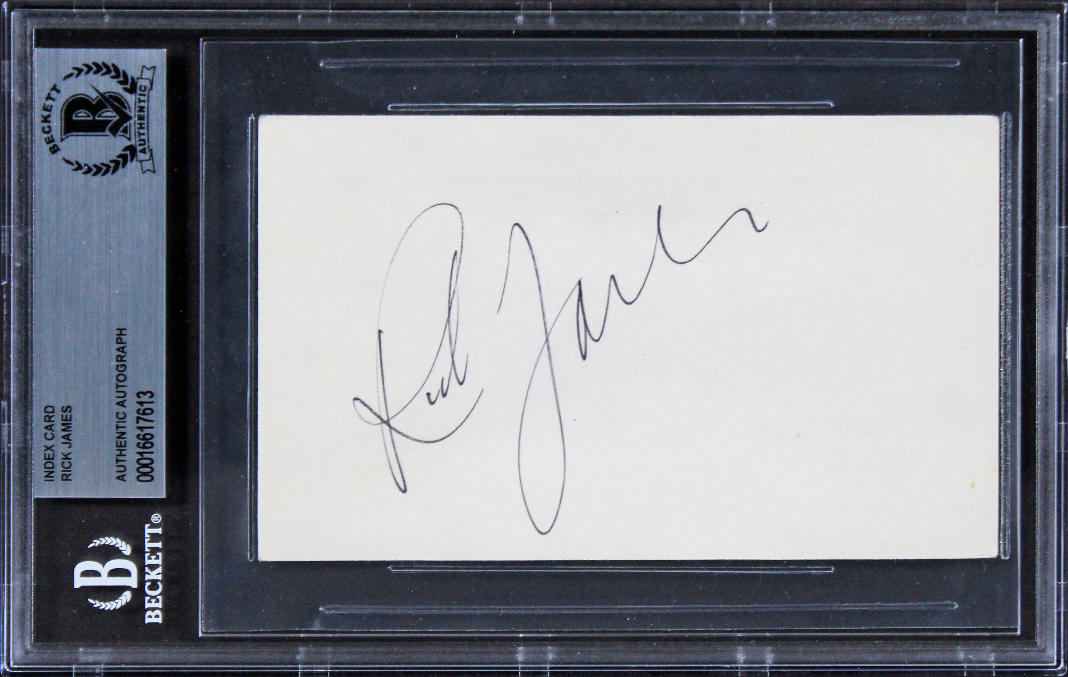Rick James Musician Authentic Signed 3x5 Index Card Autographed BAS Slabbed