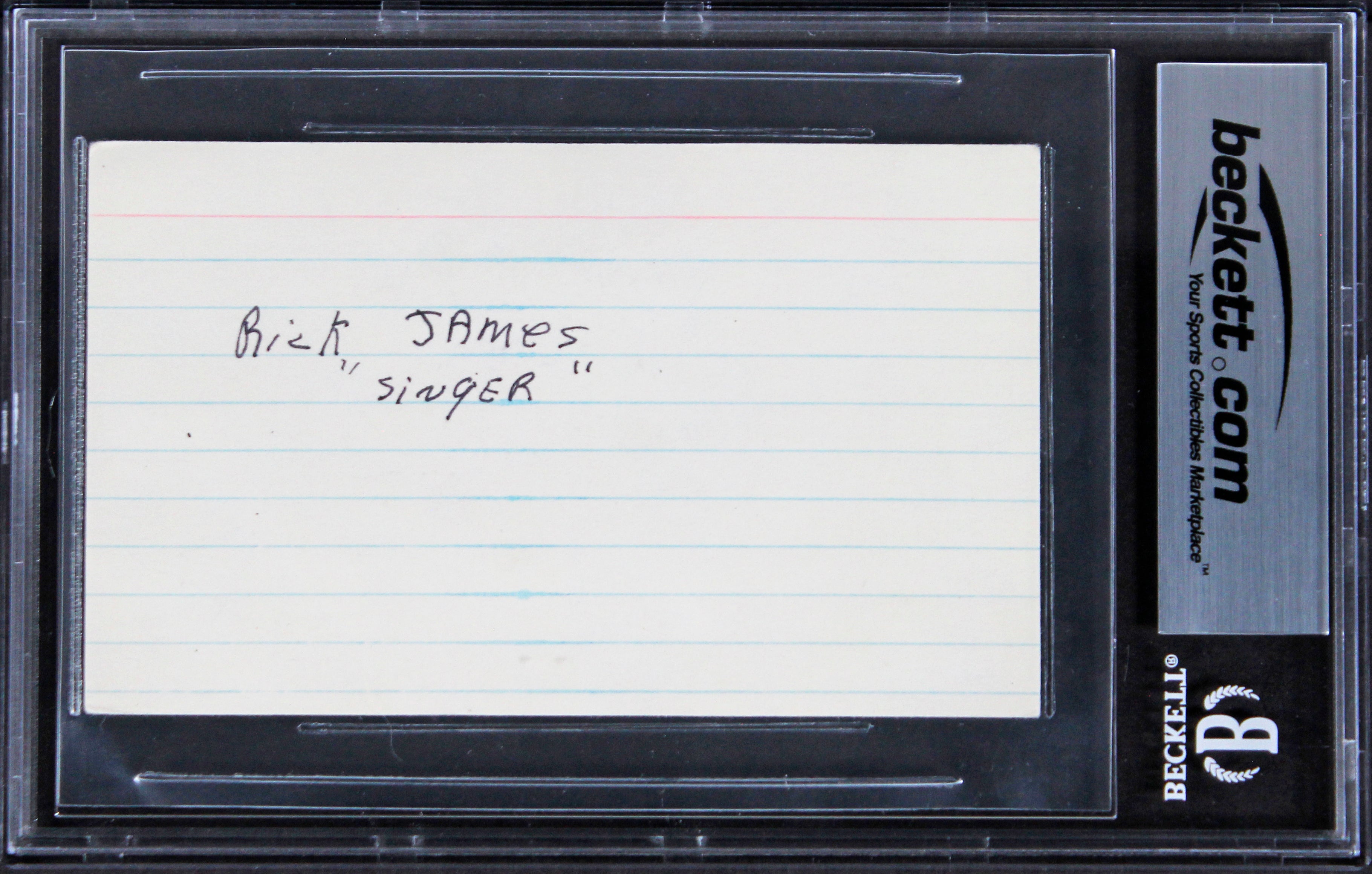 Rick James Musician Authentic Signed 3x5 Index Card Autographed BAS Slabbed