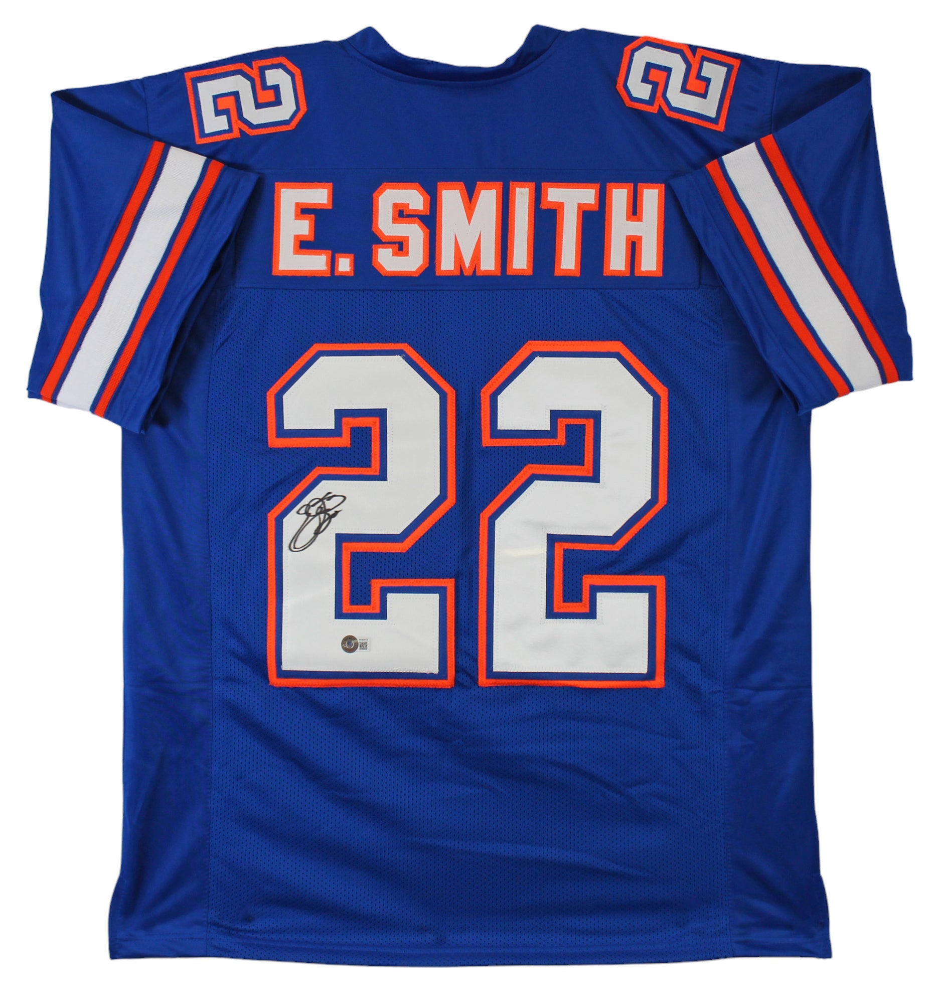 Florida Emmitt Smith Authentic Signed Blue Pro Style Jersey BAS Witnessed