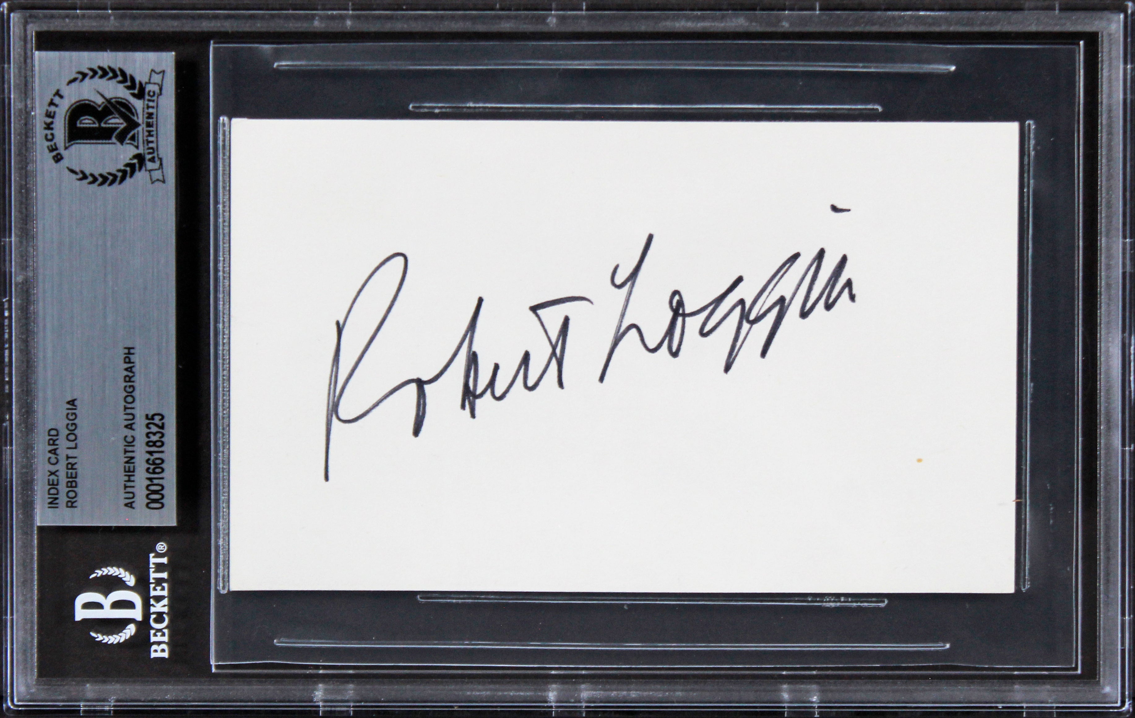 Robert Loggia Scarface Authentic Signed 3x5 Index Card Autographed BAS Slabbed