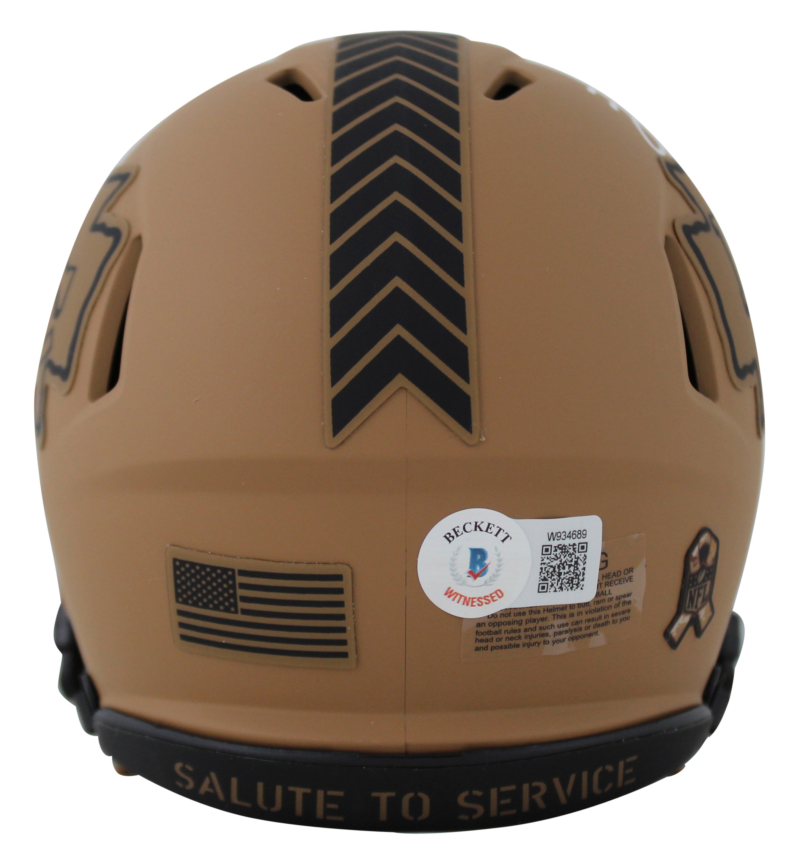 Chiefs Travis Kelce Signed Salute To Service II Speed Mini Helmet BAS Witnessed