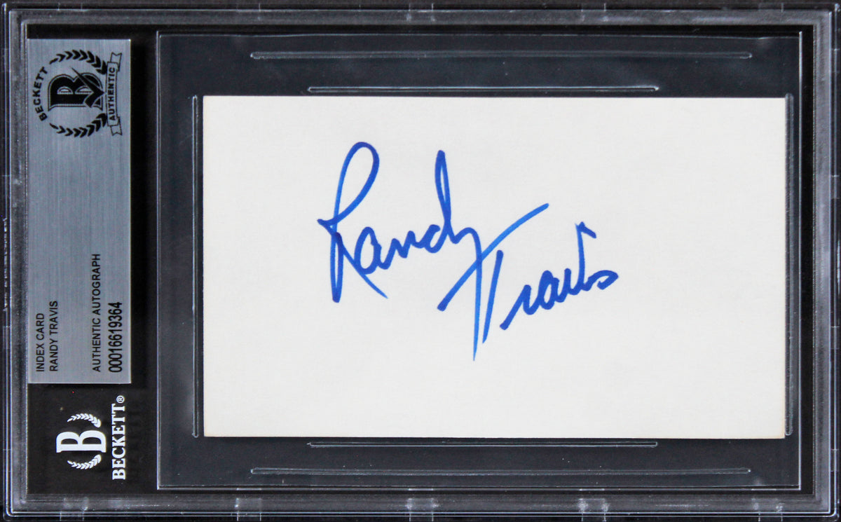 Randy Travis Country Musician Authentic Signed 3x5 Index Card BAS Slabbed 1