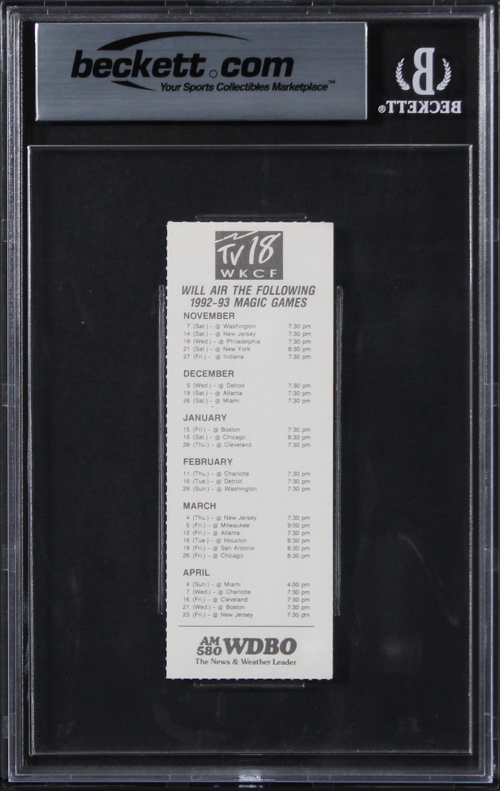 Magic Shaquille O'Neal "NBA Debut" Signed 1992 Ticket NM-MT 8 Auto 10 BAS Slab