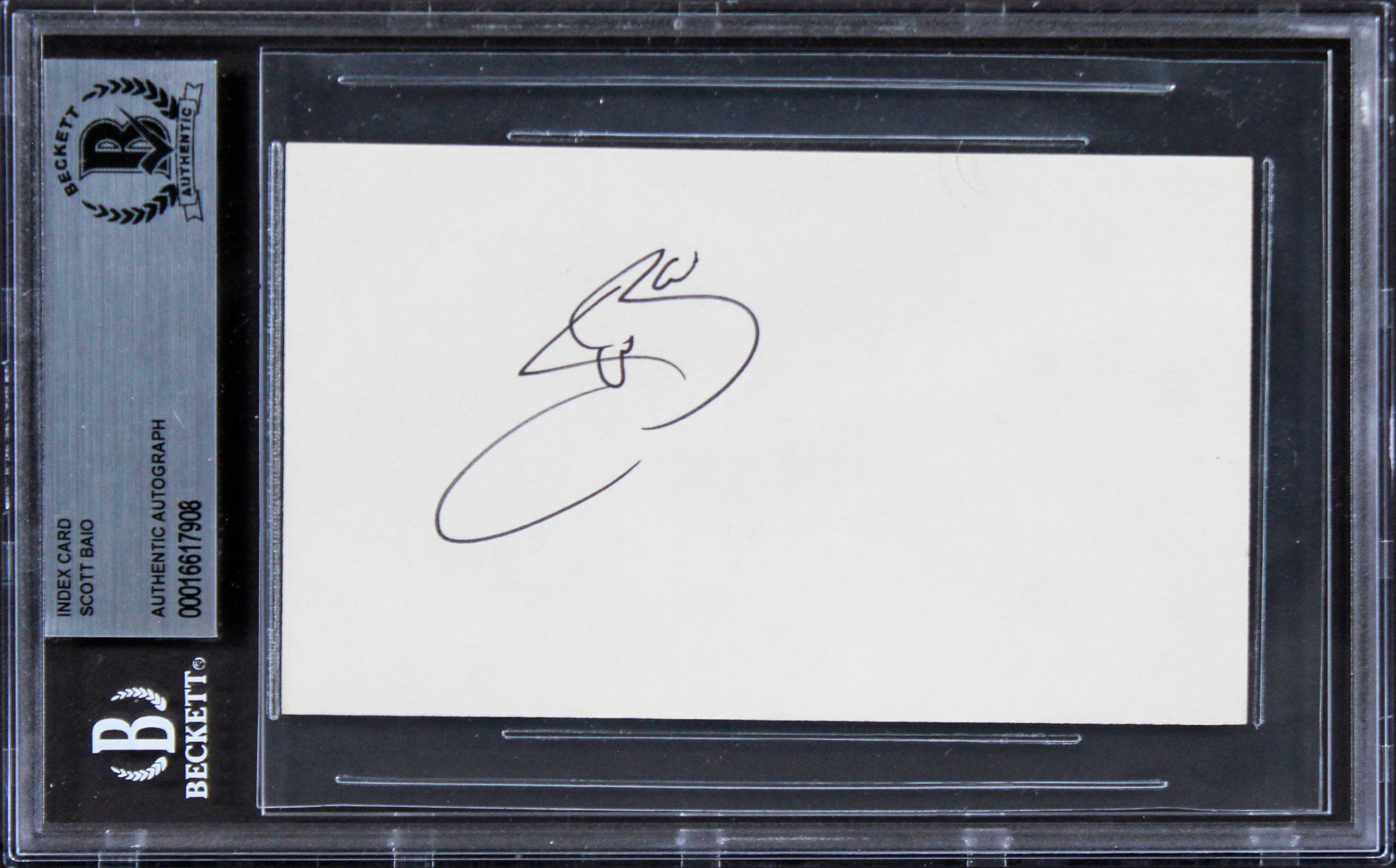 Scott Baio Happy Days Authentic Signed 3x5 Index Card BAS Slabbed 1
