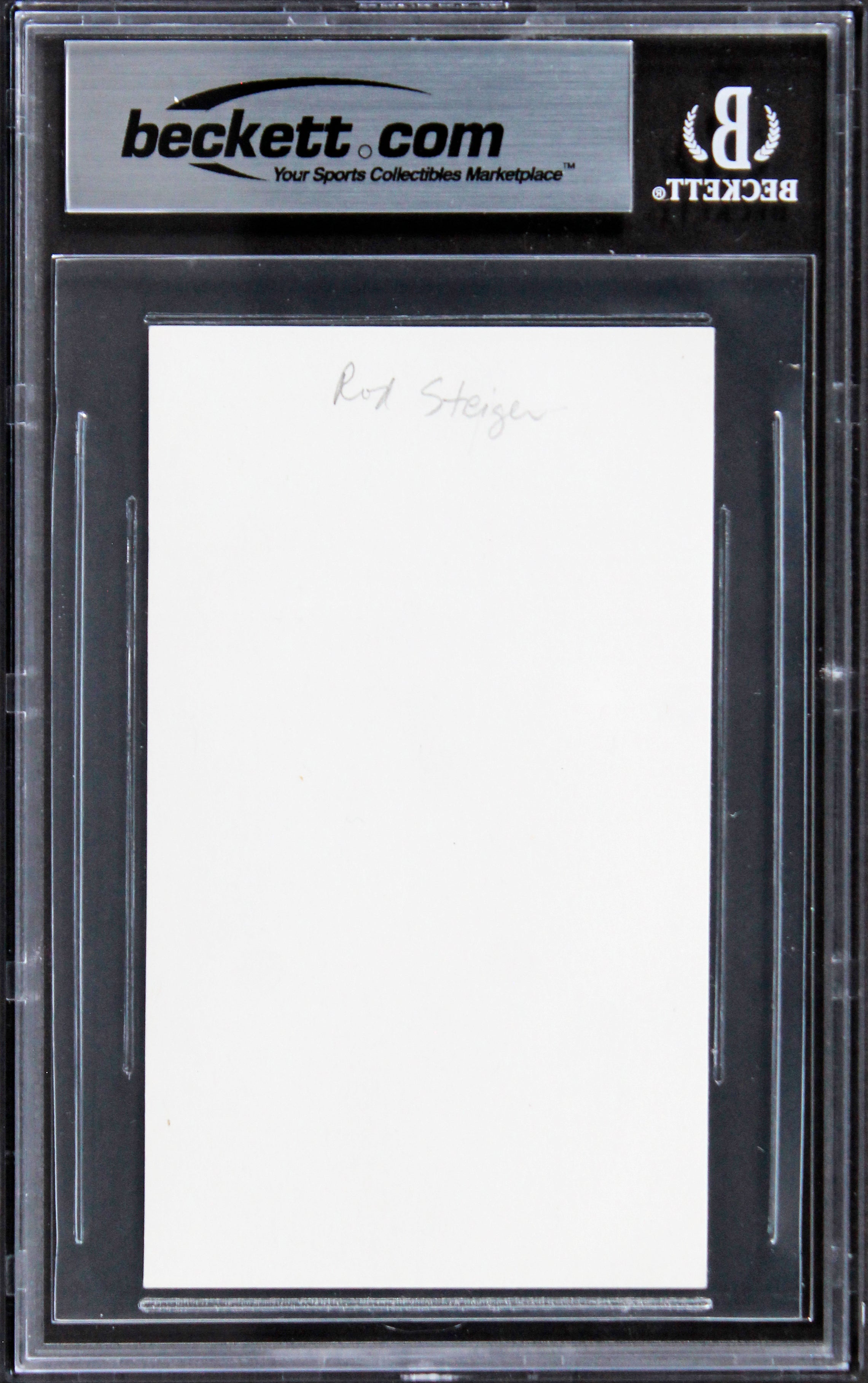 Rod Steiger In The Heat of the Night Signed 3x5 Index Card BAS Slabbed