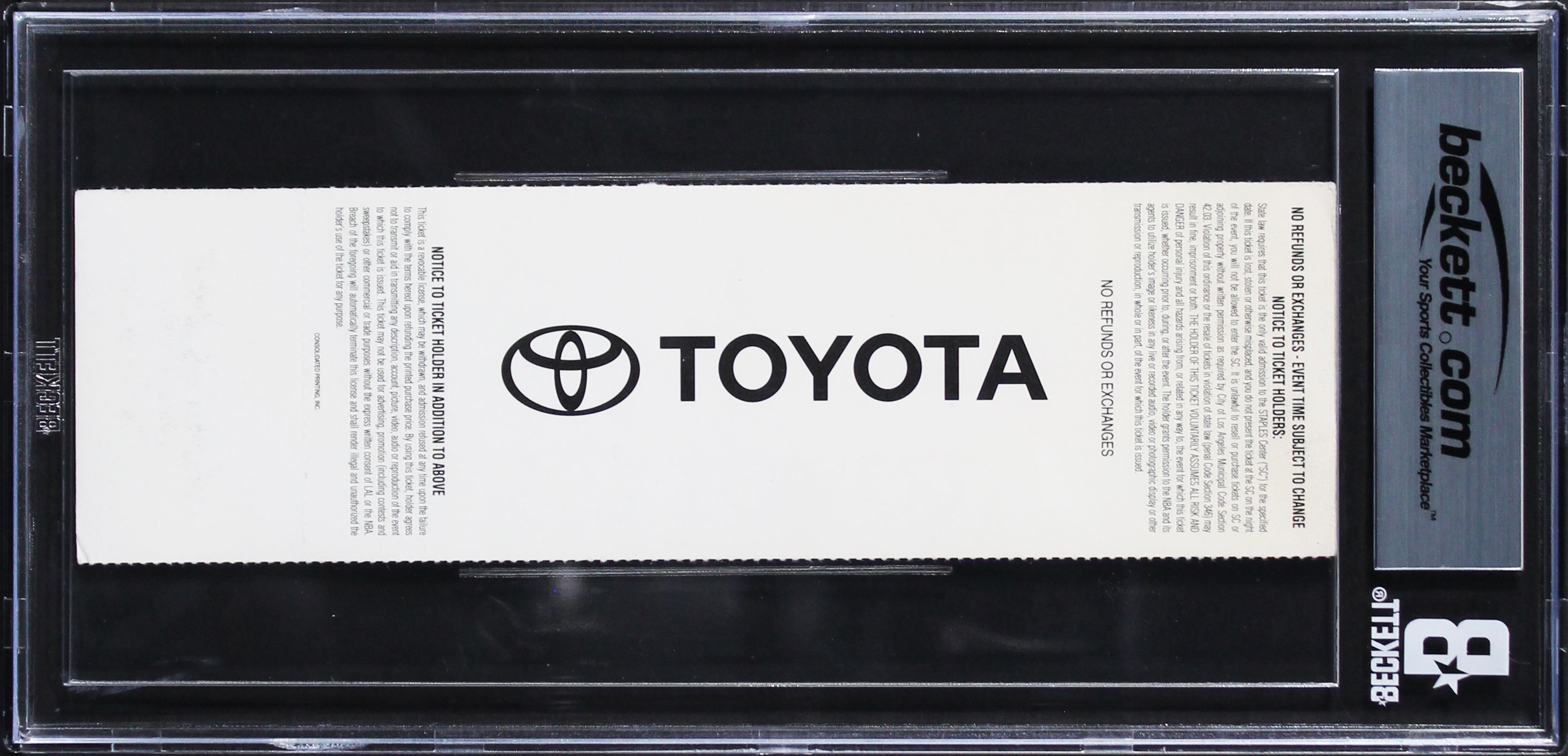 Shaquille O'Neal Signed 2000 NBA Finals Game 6 Ticket Ex-MT 6 Auto 10 BAS Slab 1