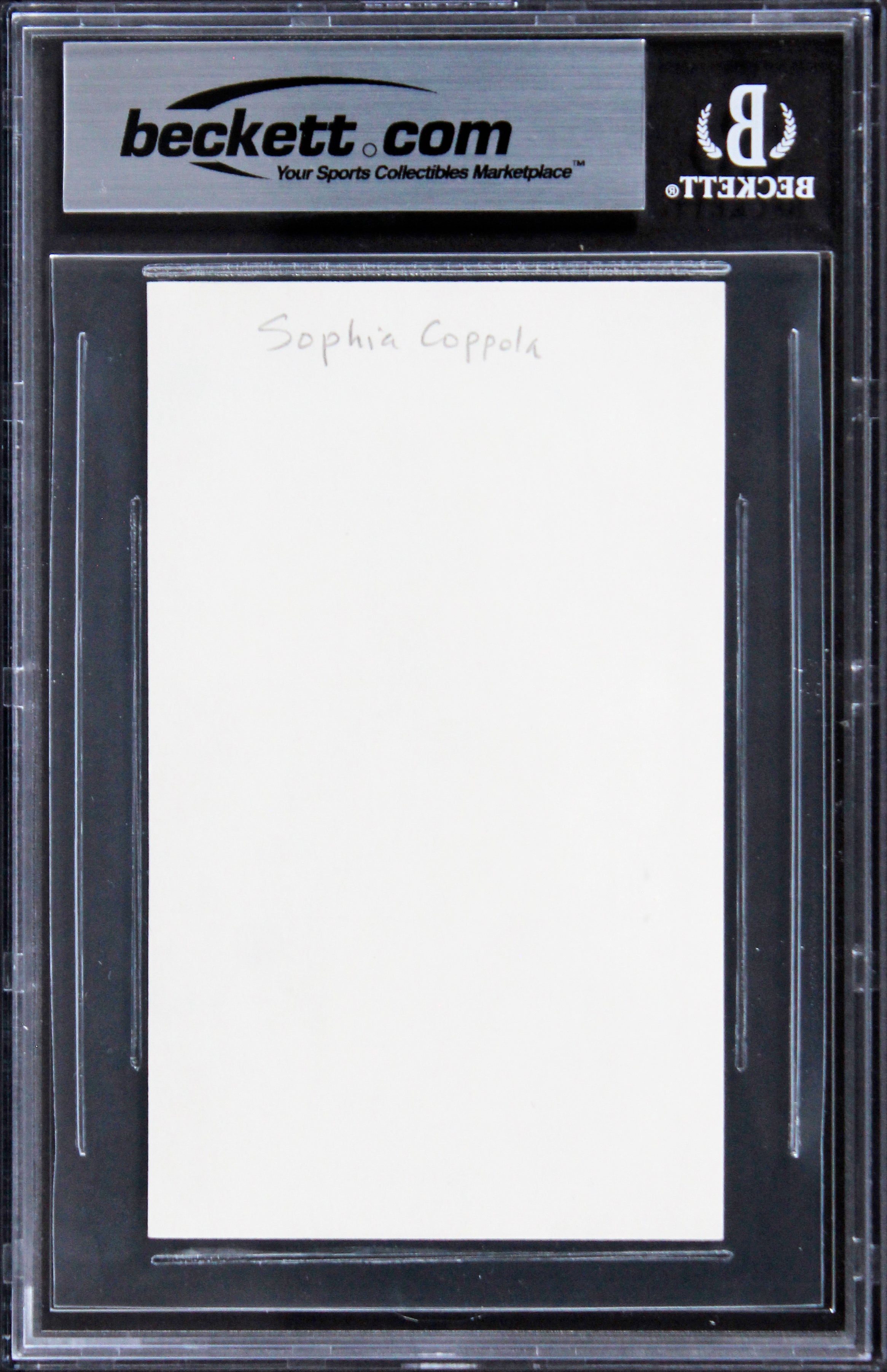 Sophia Coppola Lost in Translation Authentic Signed 3x5 Index Card BAS Slabbed
