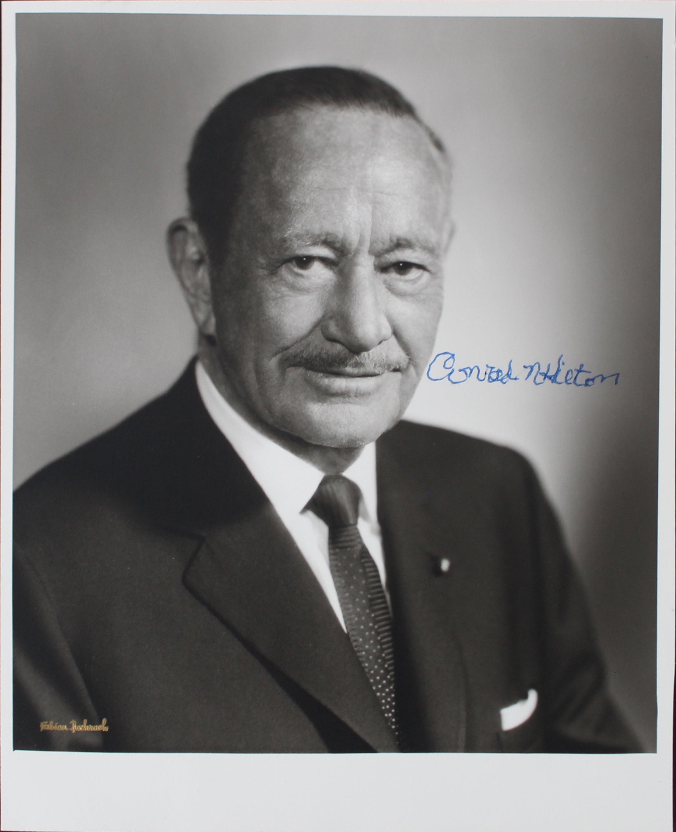 Conrad Hilton Hilton Hotel Founder Authentic Signed 8x10 B&W Photo BAS #AD04270
