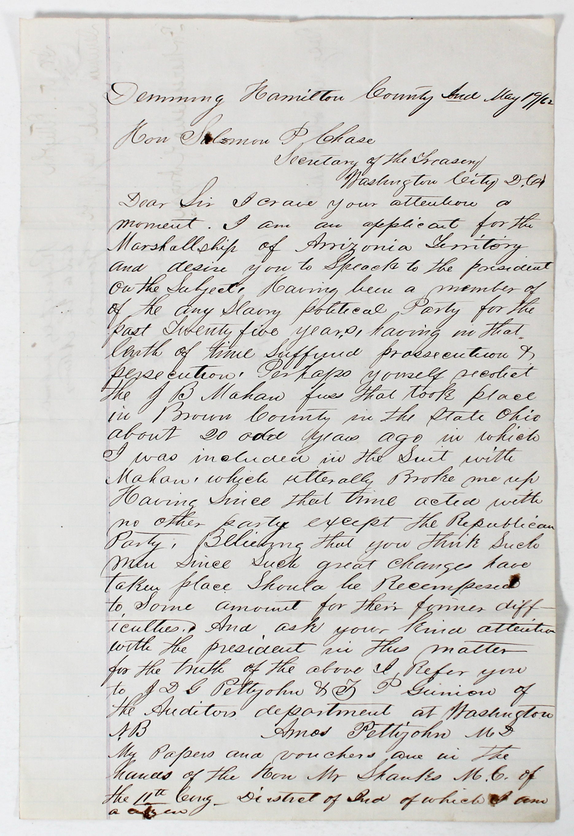 Abraham Lincoln "Respectfully June 4, 1862" Signed 7.5x11.5 Letter BAS #AD04321