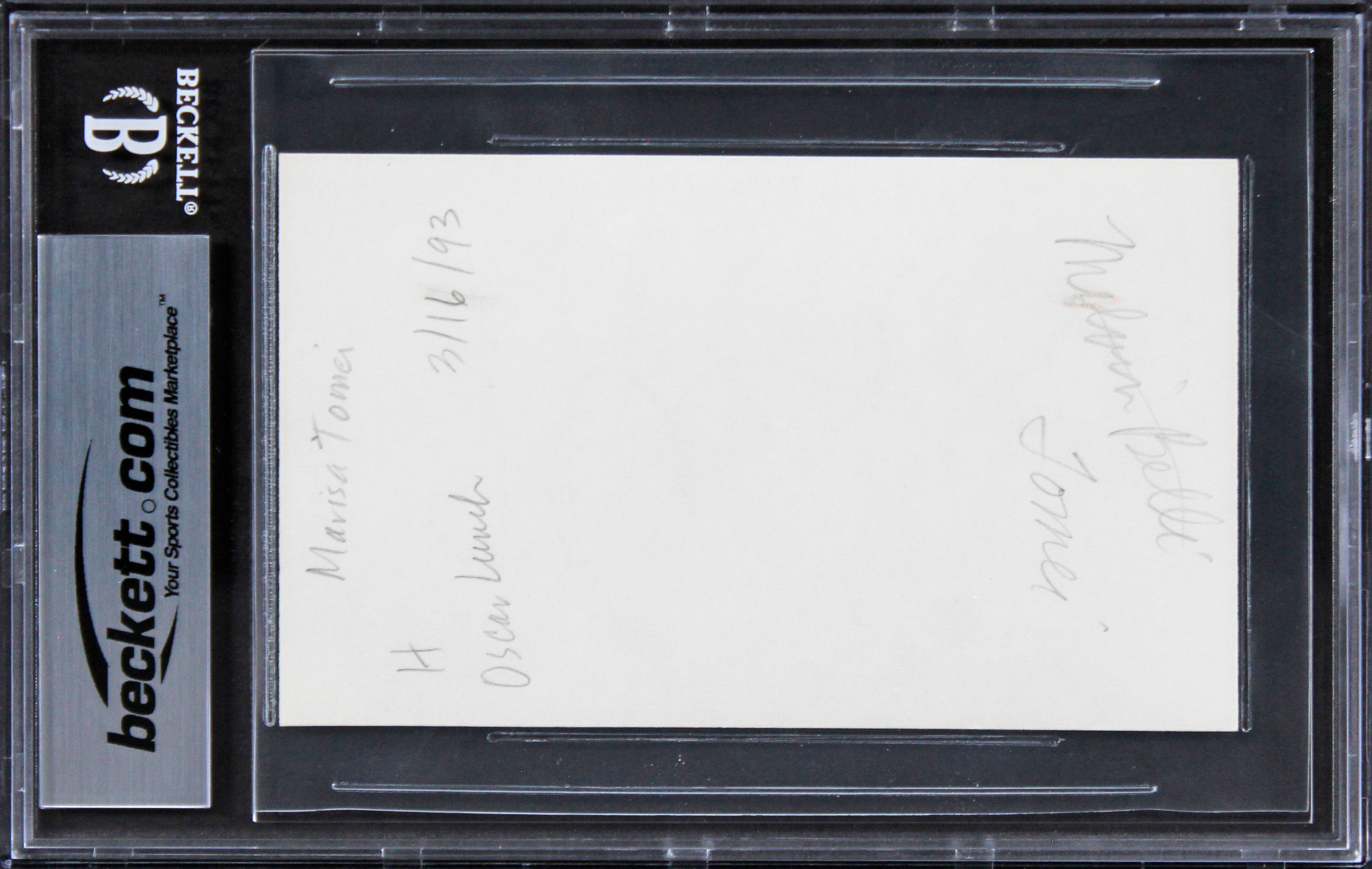 Marisa Tomei My Cousin Vinny Authentic Signed 3x5 Index Card BAS Slabbed 2