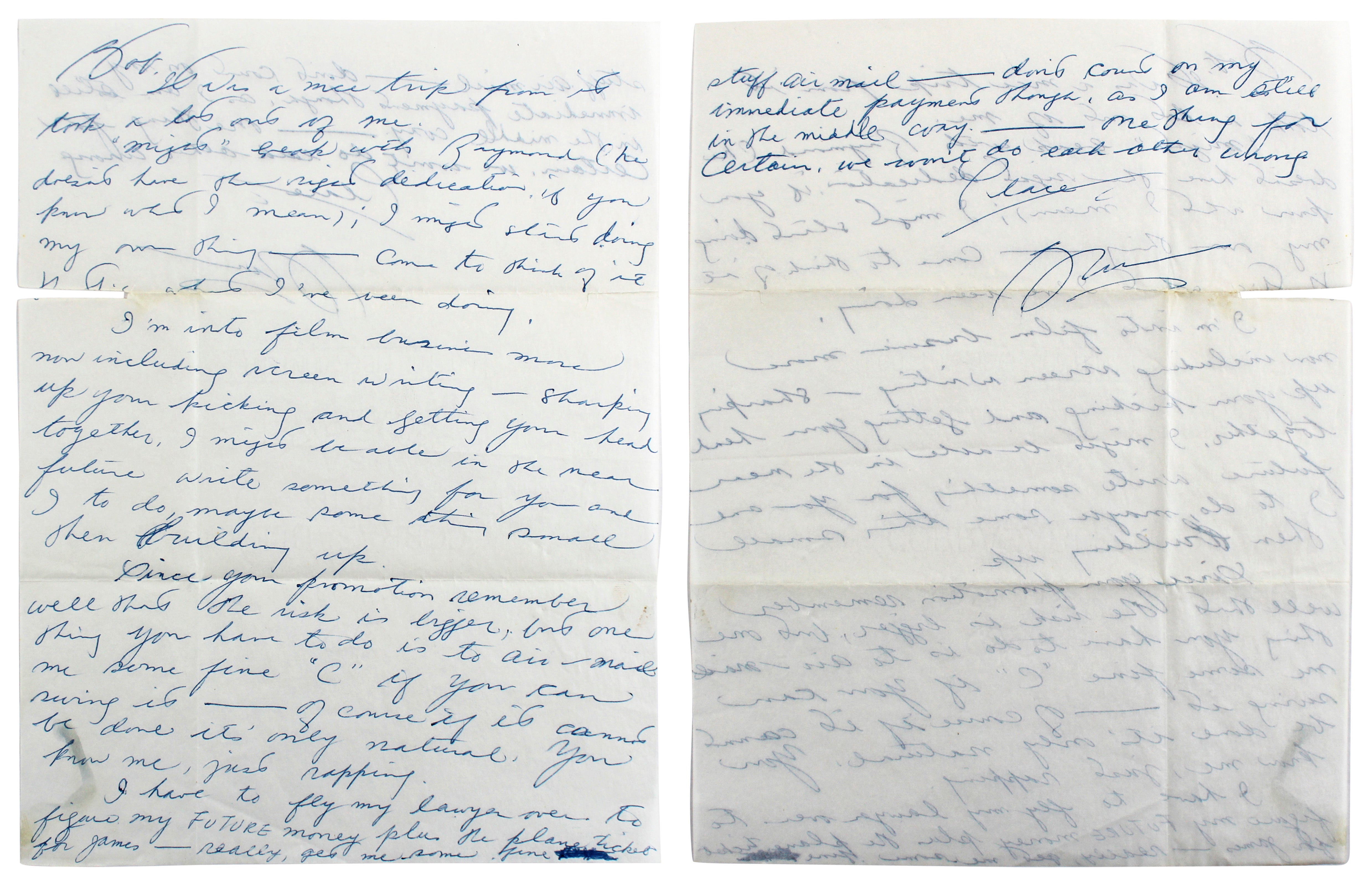 Bruce Lee Authentic Signed 8.5x11 1972 Handwritten Letter BAS #AB14165