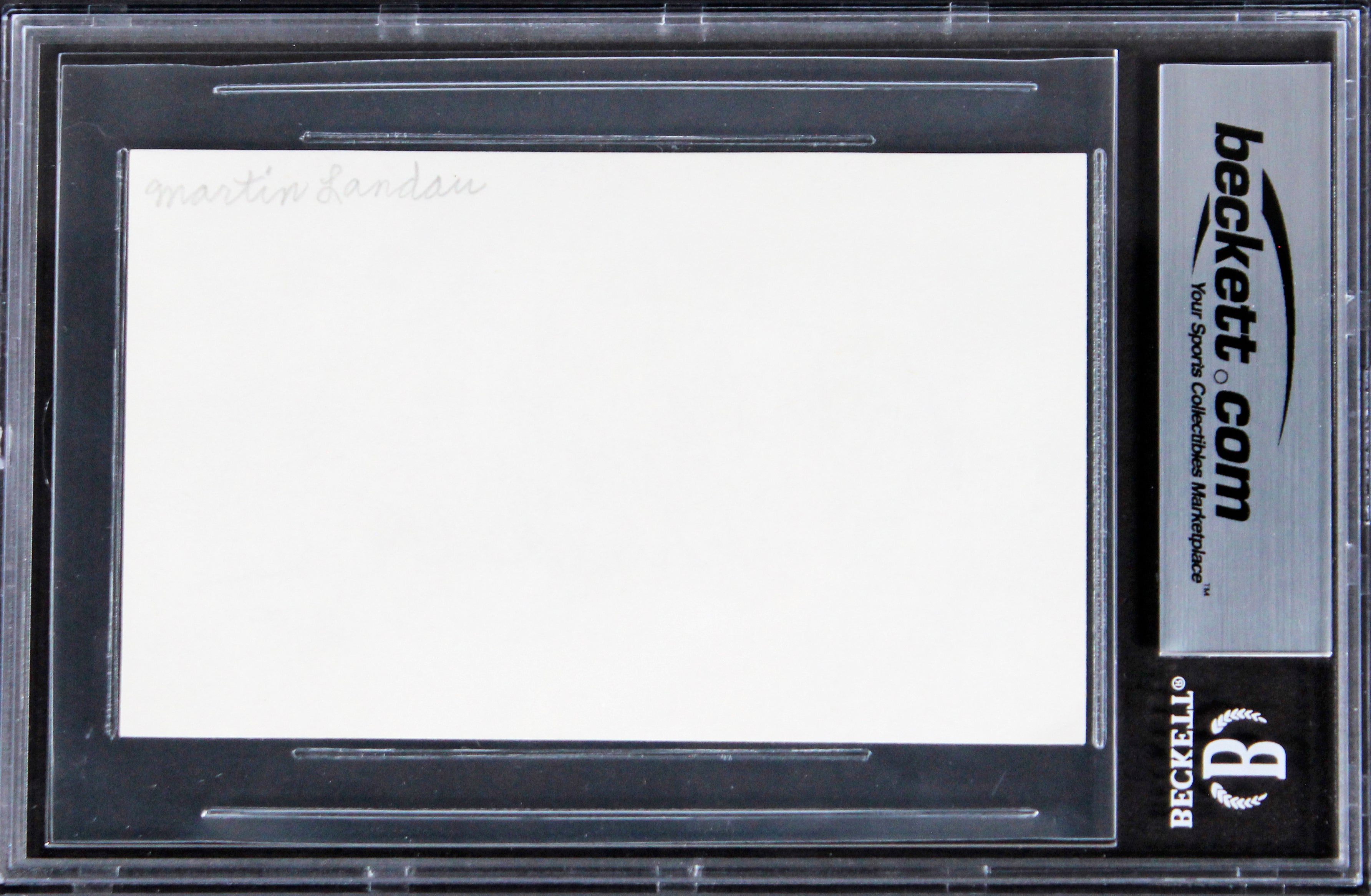 Martin Landau Crimes and Misdemeanors Signed 3x5 Index Card BAS Slabbed 1
